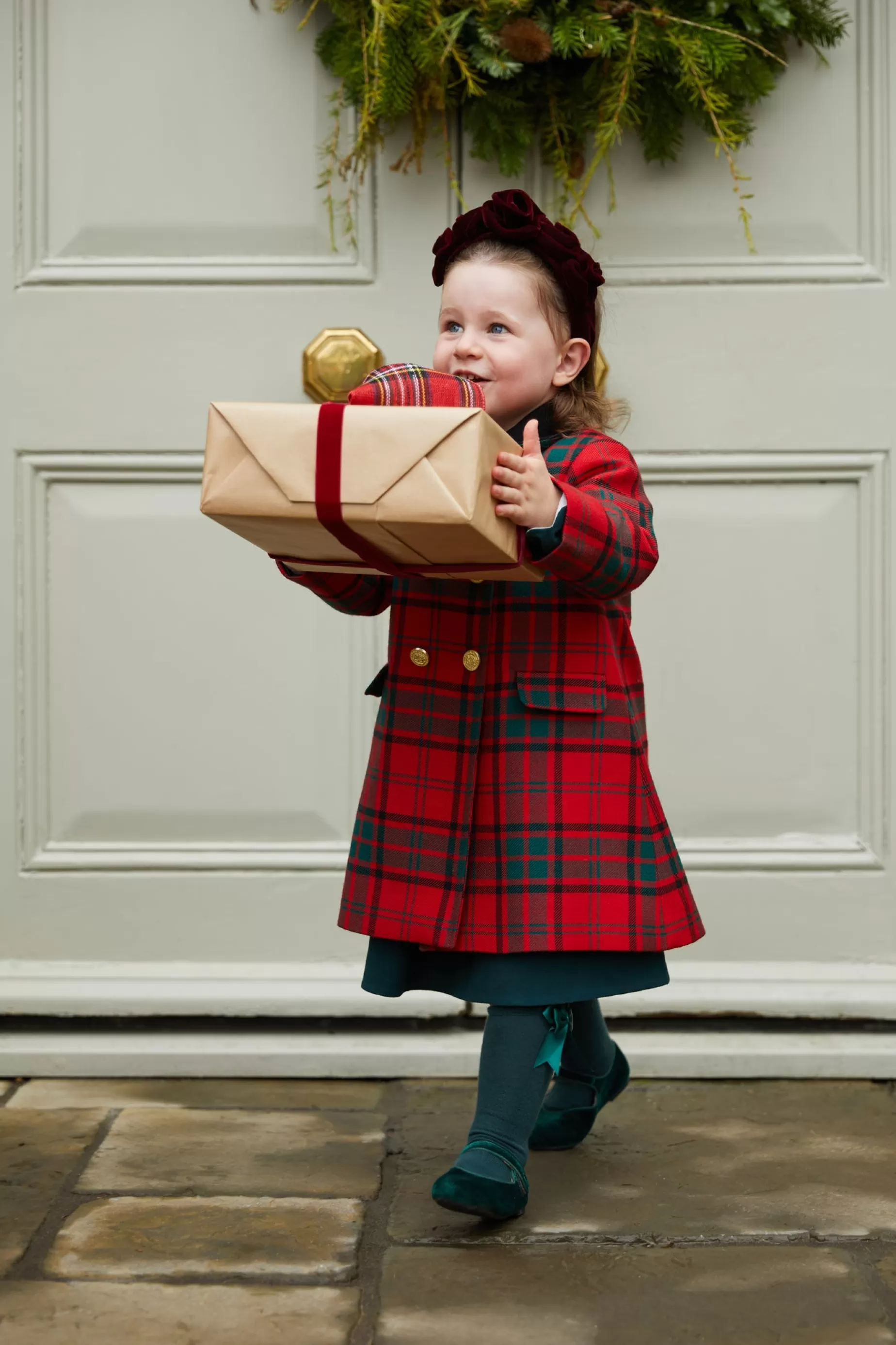 Holland Cooper Little Tailoring | Little Gifting>Little Town Coat Red Tartan