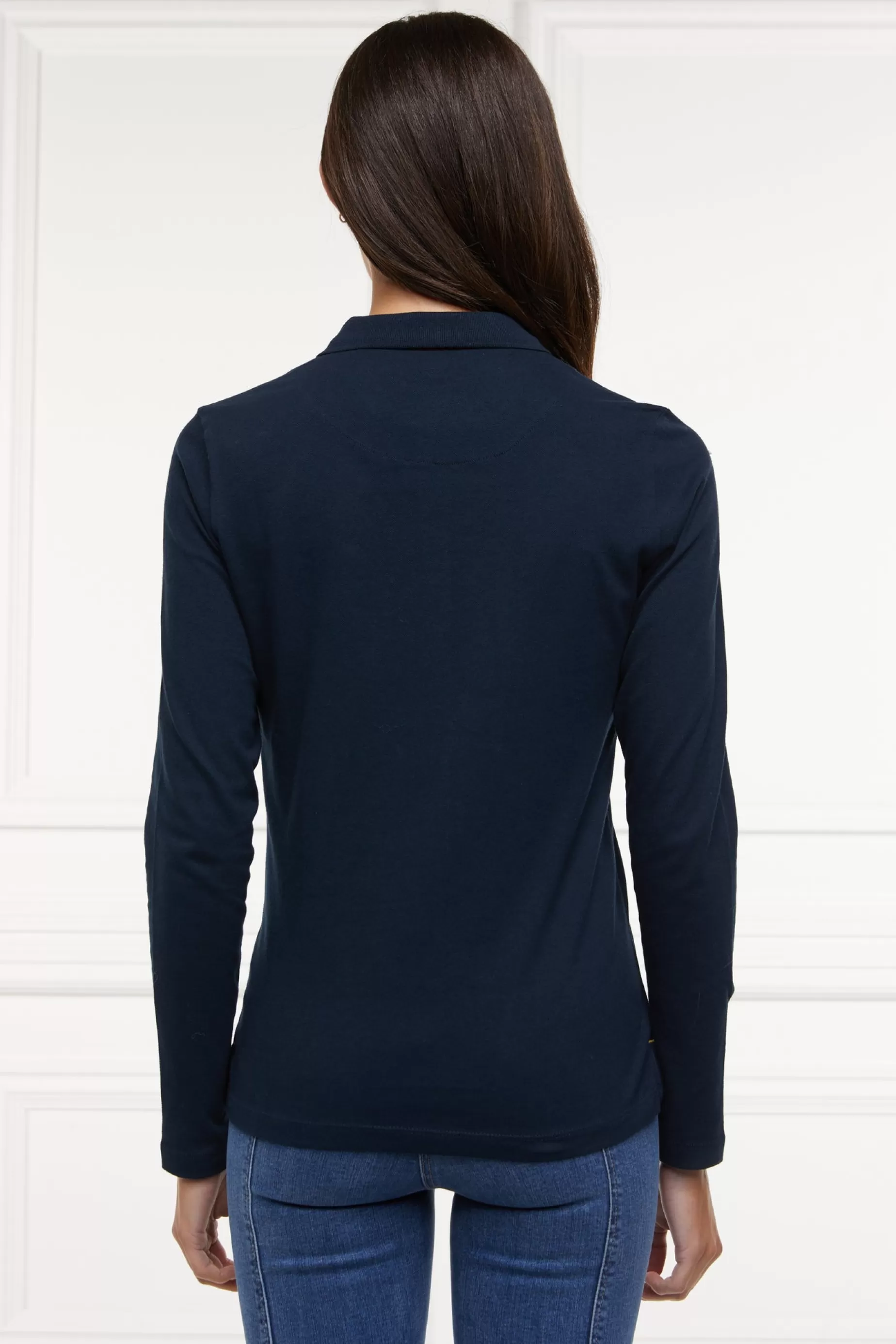 Holland Cooper Polo Shirts & Tees | Equestrian Casualwear>Long Sleeve Crest Polo