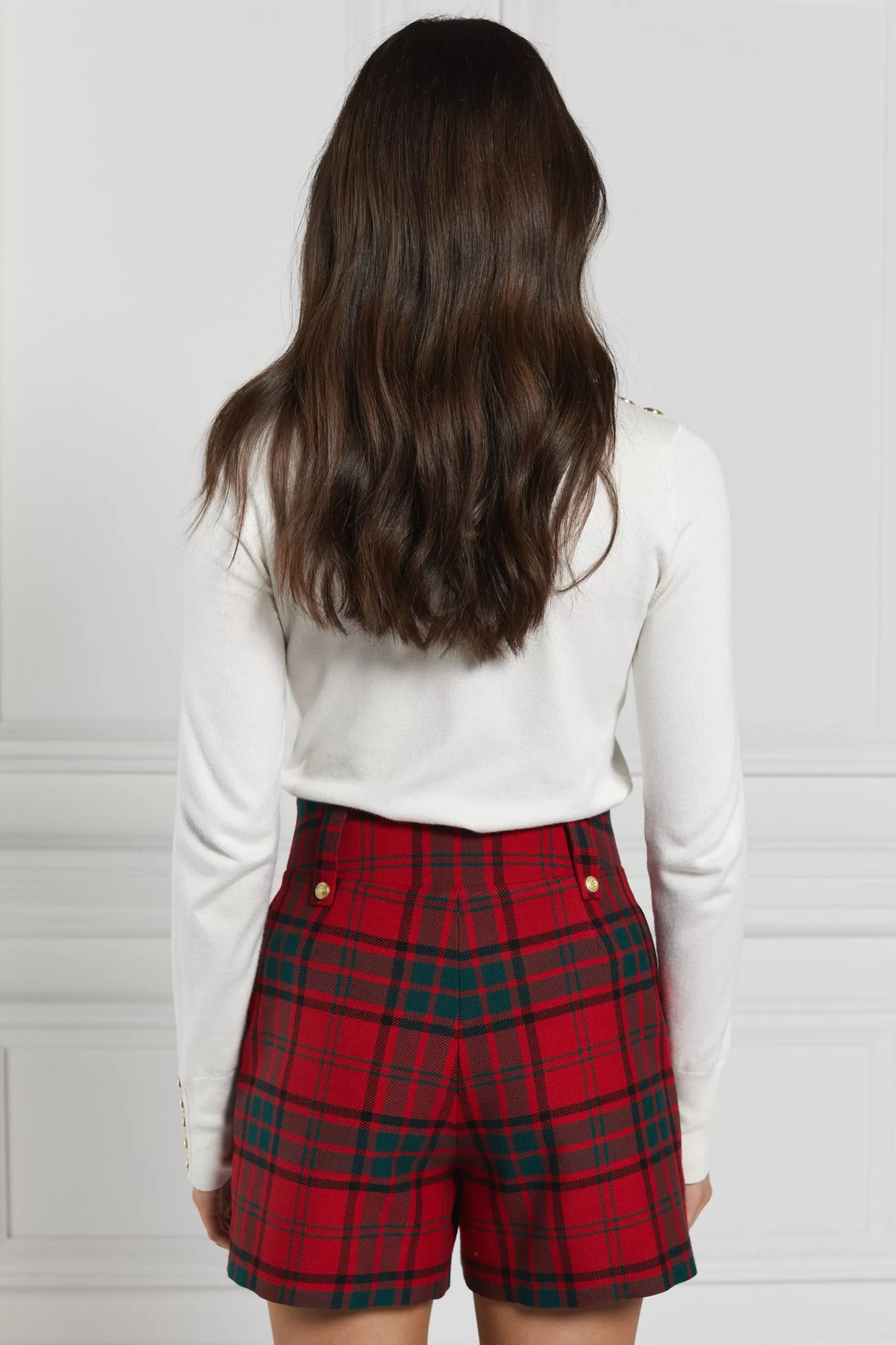 Holland Cooper Shorts | In Stock Tailoring>Luxe Tailored Short Red Tartan