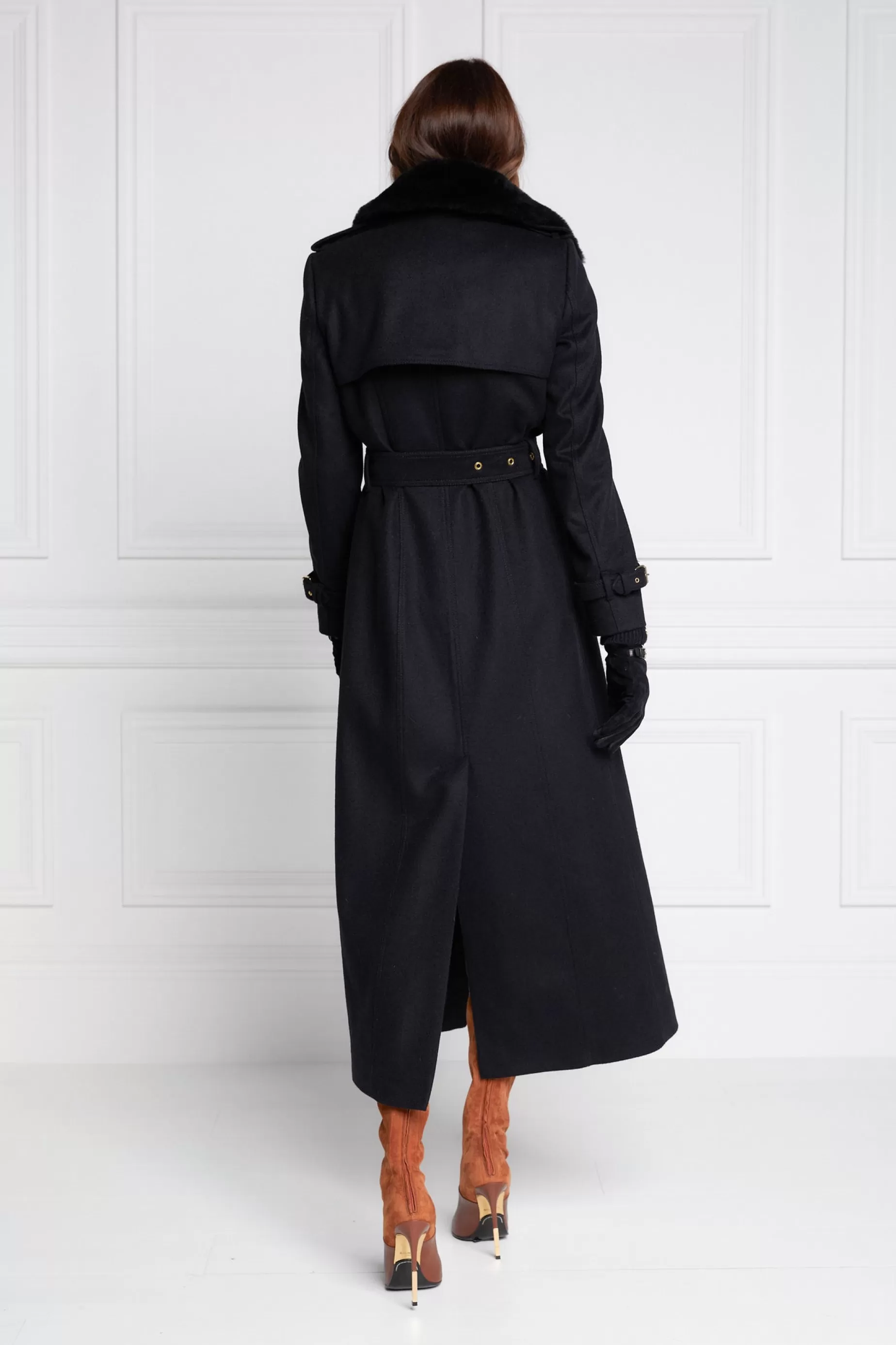 Holland Cooper Trench Coats | Coats>Marlborough Shearling Trench Coat Soft Black