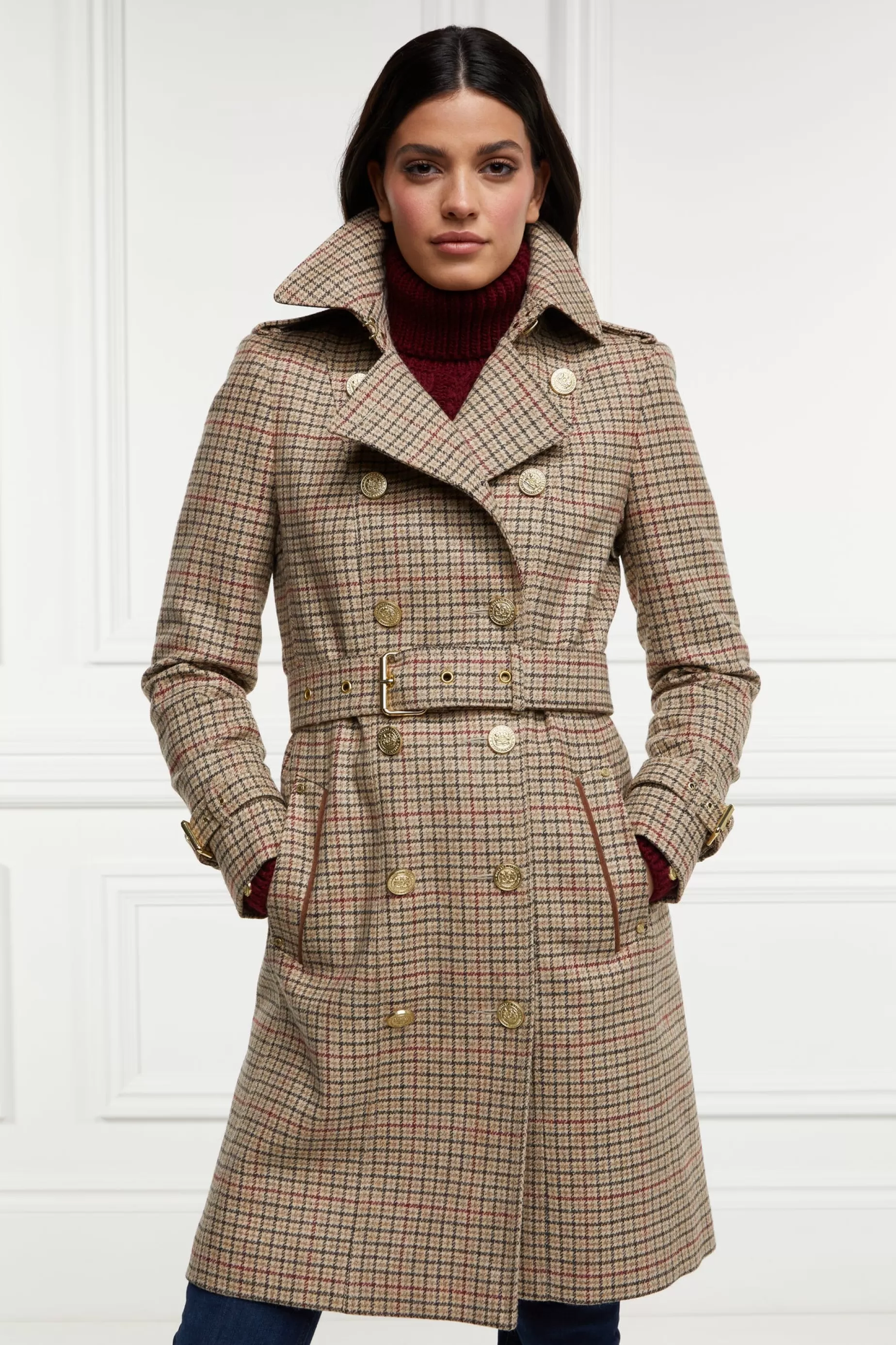 Holland Cooper Trench Coats | Coats>Marlborough Trench Coat Charlton Tweed