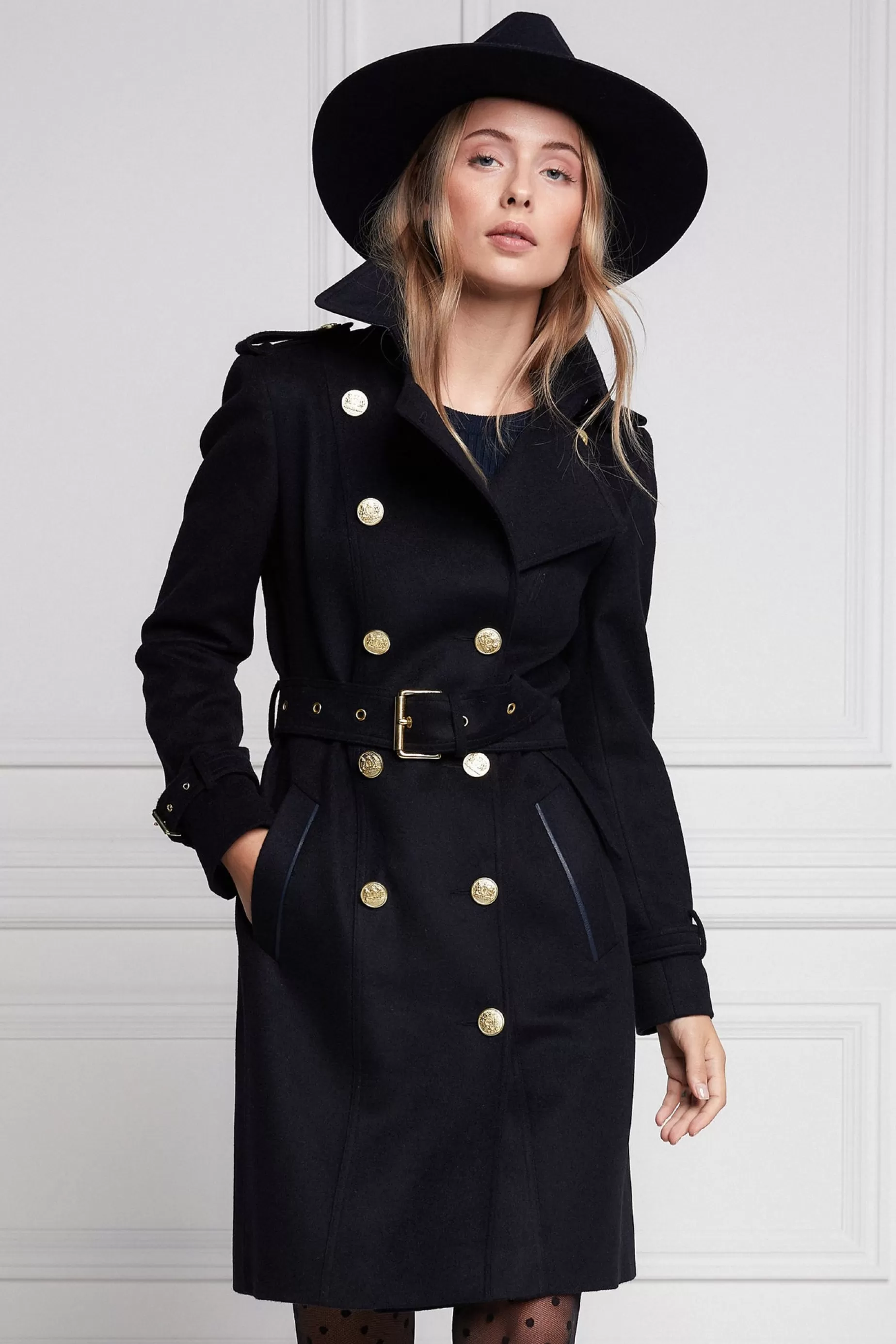 Holland Cooper Trench Coats | Coats>Marlborough Trench Coat Soft Navy