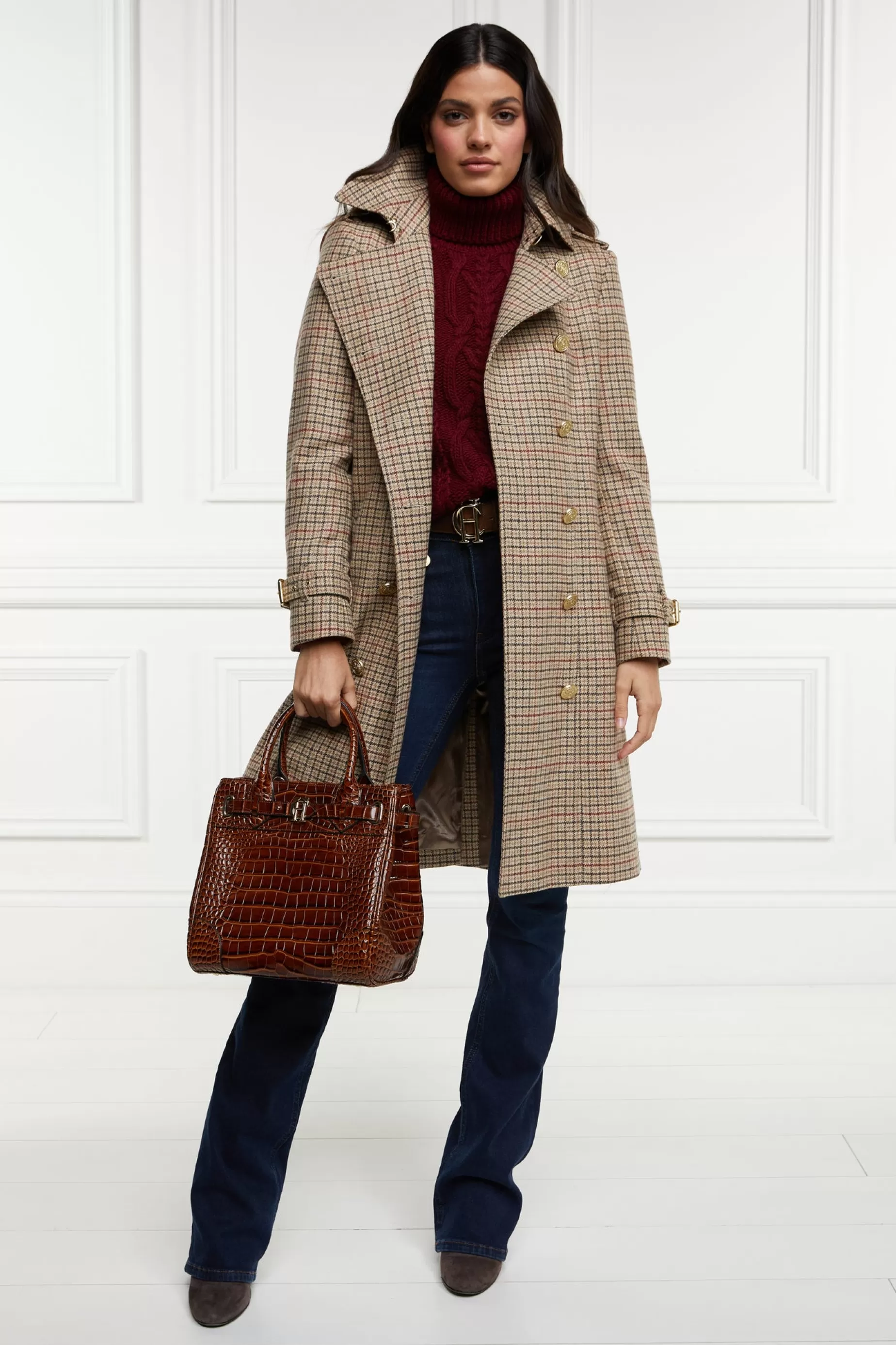 Holland Cooper Trench Coats | Coats>Marlborough Trench Coat Charlton Tweed