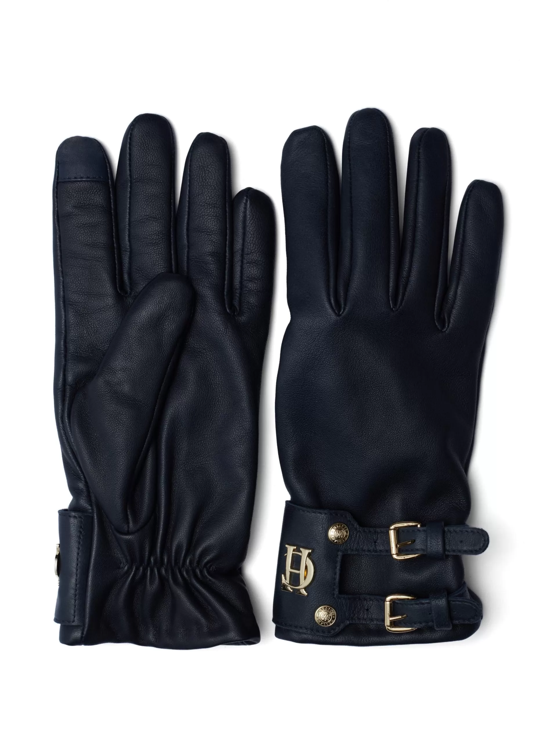 Holland Cooper Gloves | Gloves>Monogram Leather Gloves Ink Navy