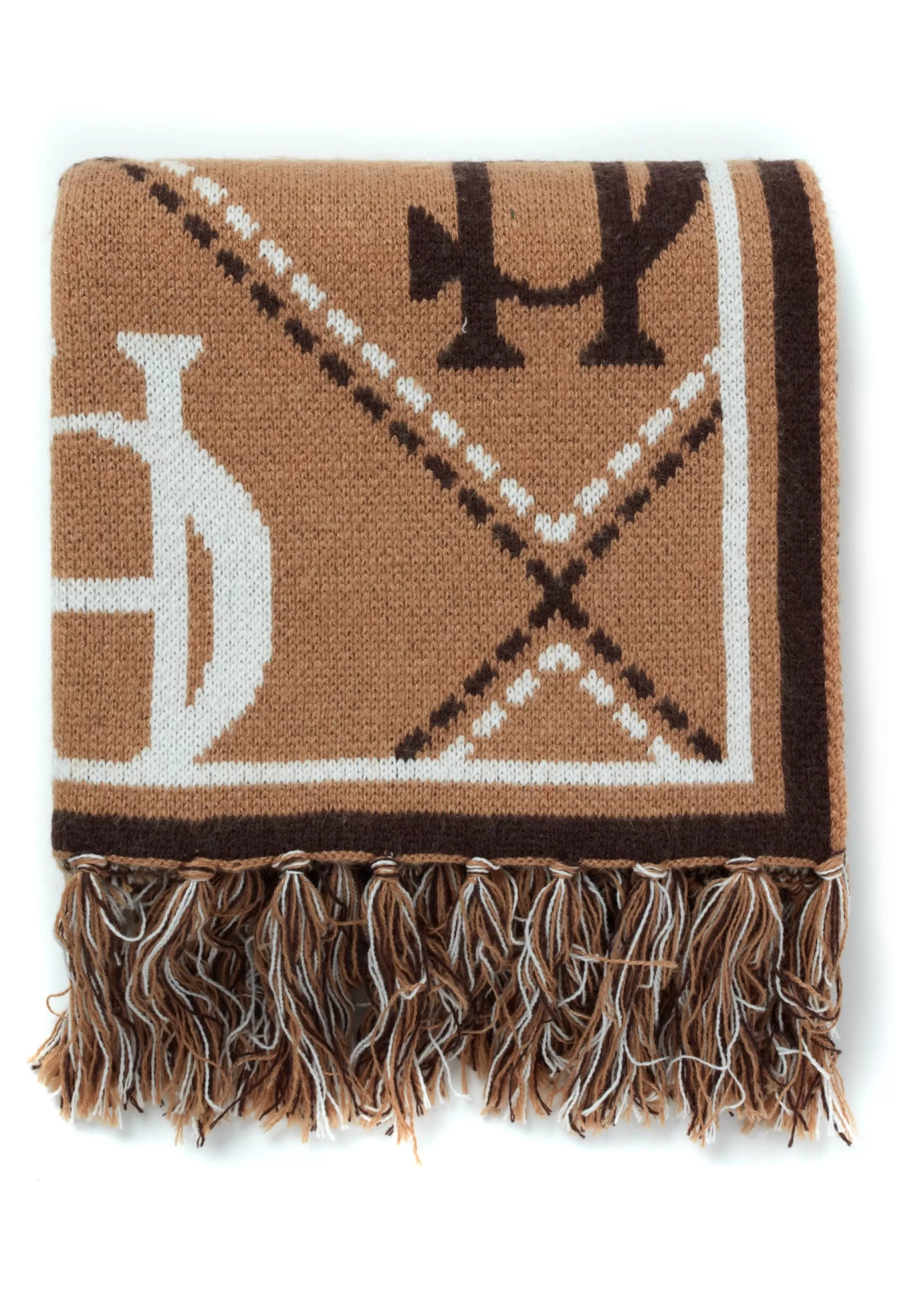 Holland Cooper The Perfect Gesture | Scarves>Monogram Scarf Camel