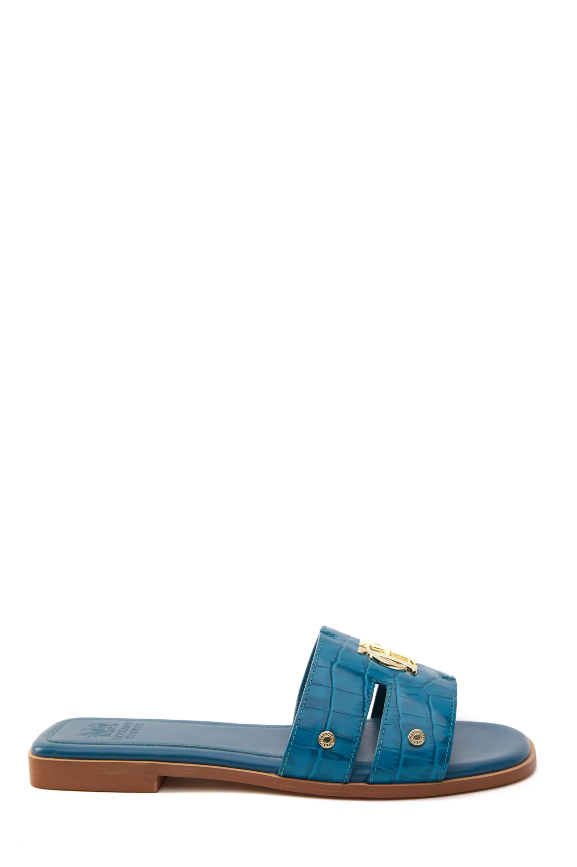 Holland Cooper Sandals | Footwear>Monogram Slides Teal Croc