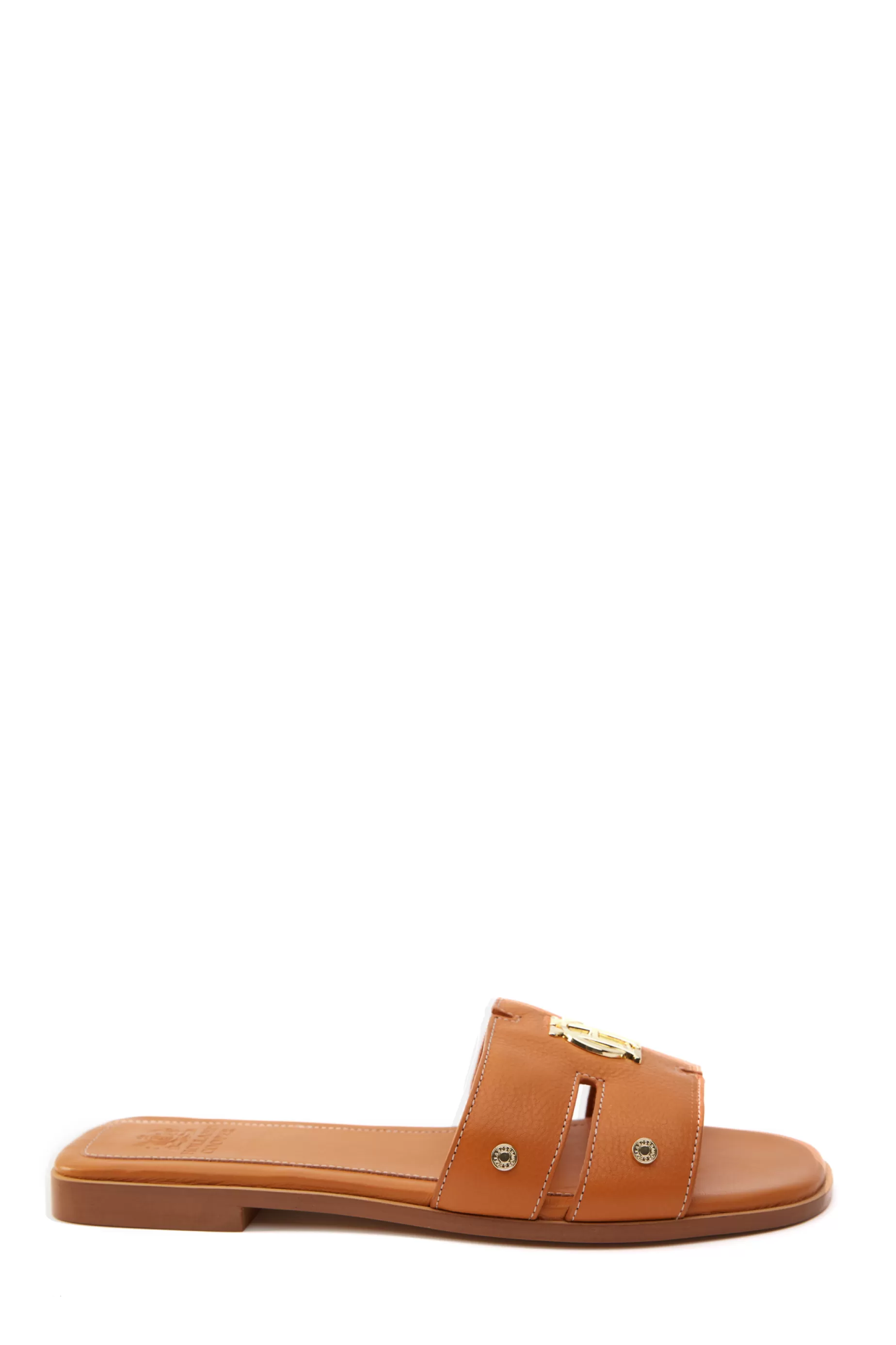 Holland Cooper Sandals | Footwear>Monogram Slides Tan Leather