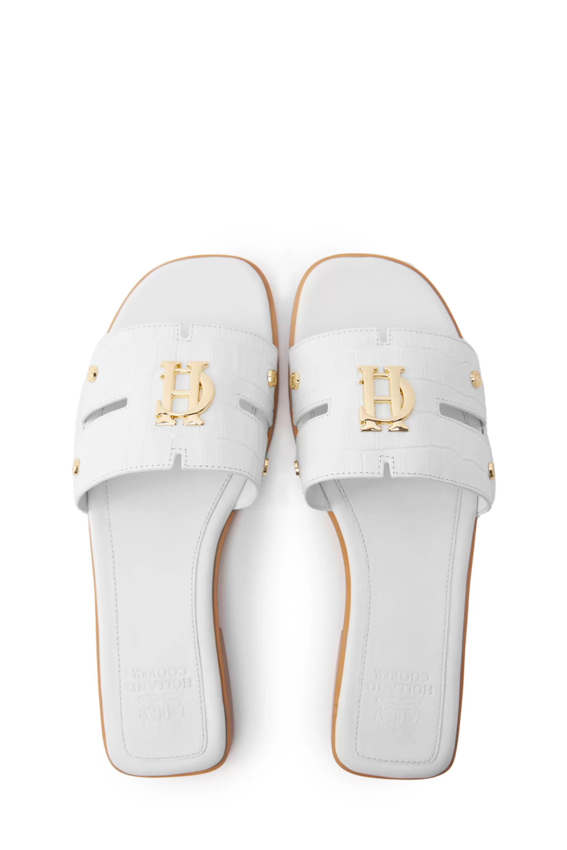 Holland Cooper Sandals | Bestsellers>Monogram Slides White Croc