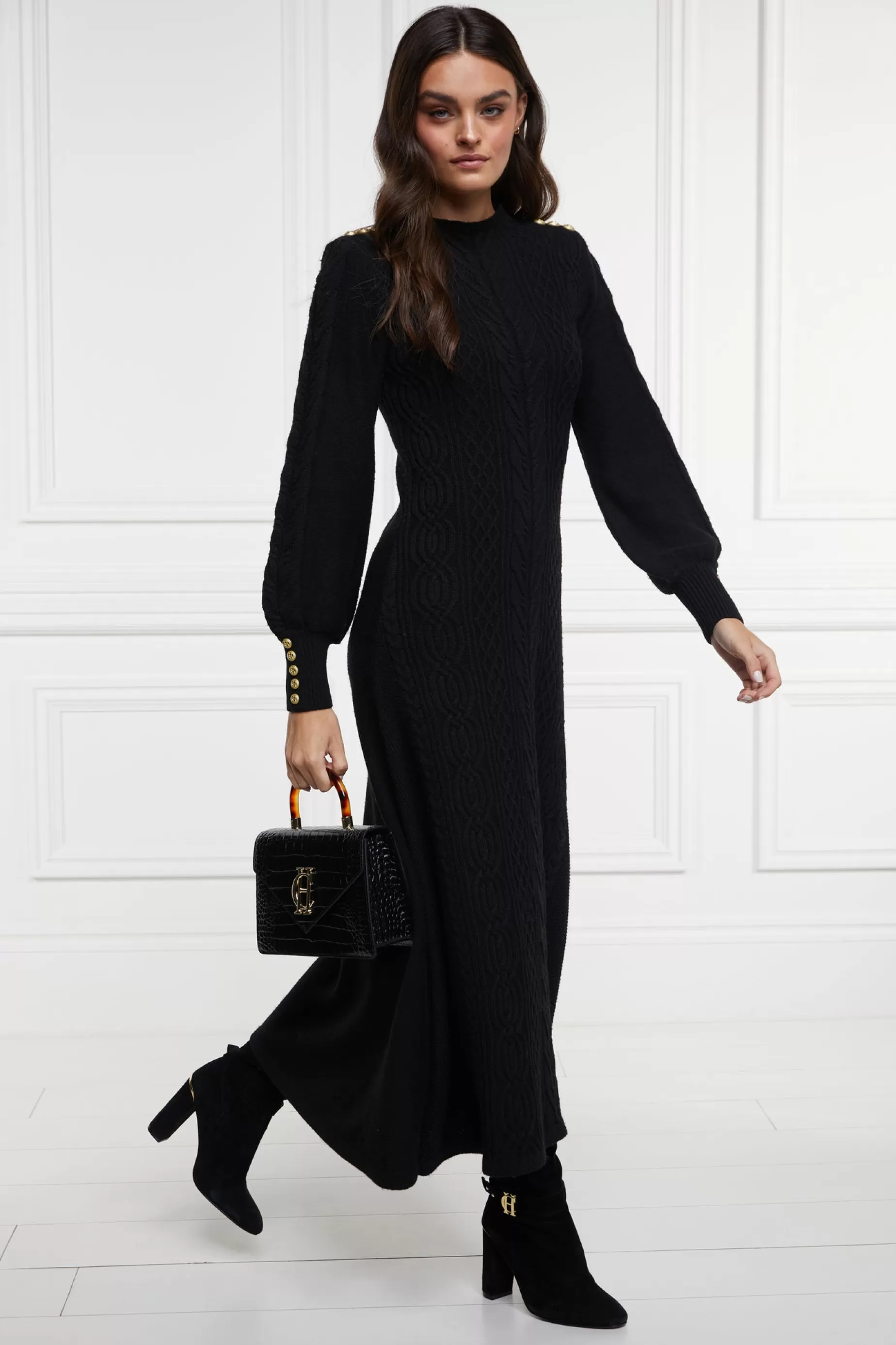 Holland Cooper Dresses | Knitwear>Rachel Maxi Dress Black