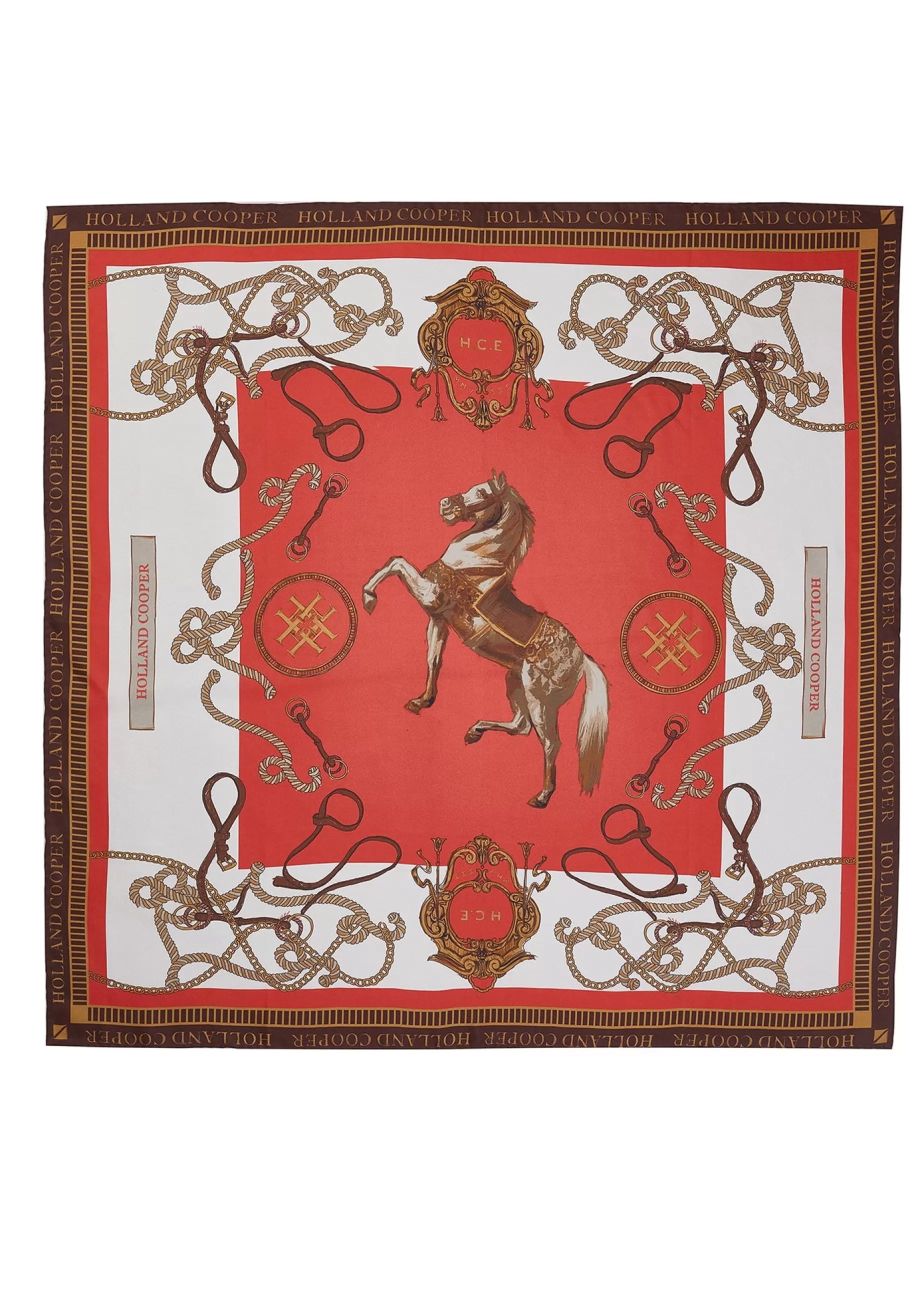 Holland Cooper Scarves | Scarves>Regal Horse Silk Scarf Sienna