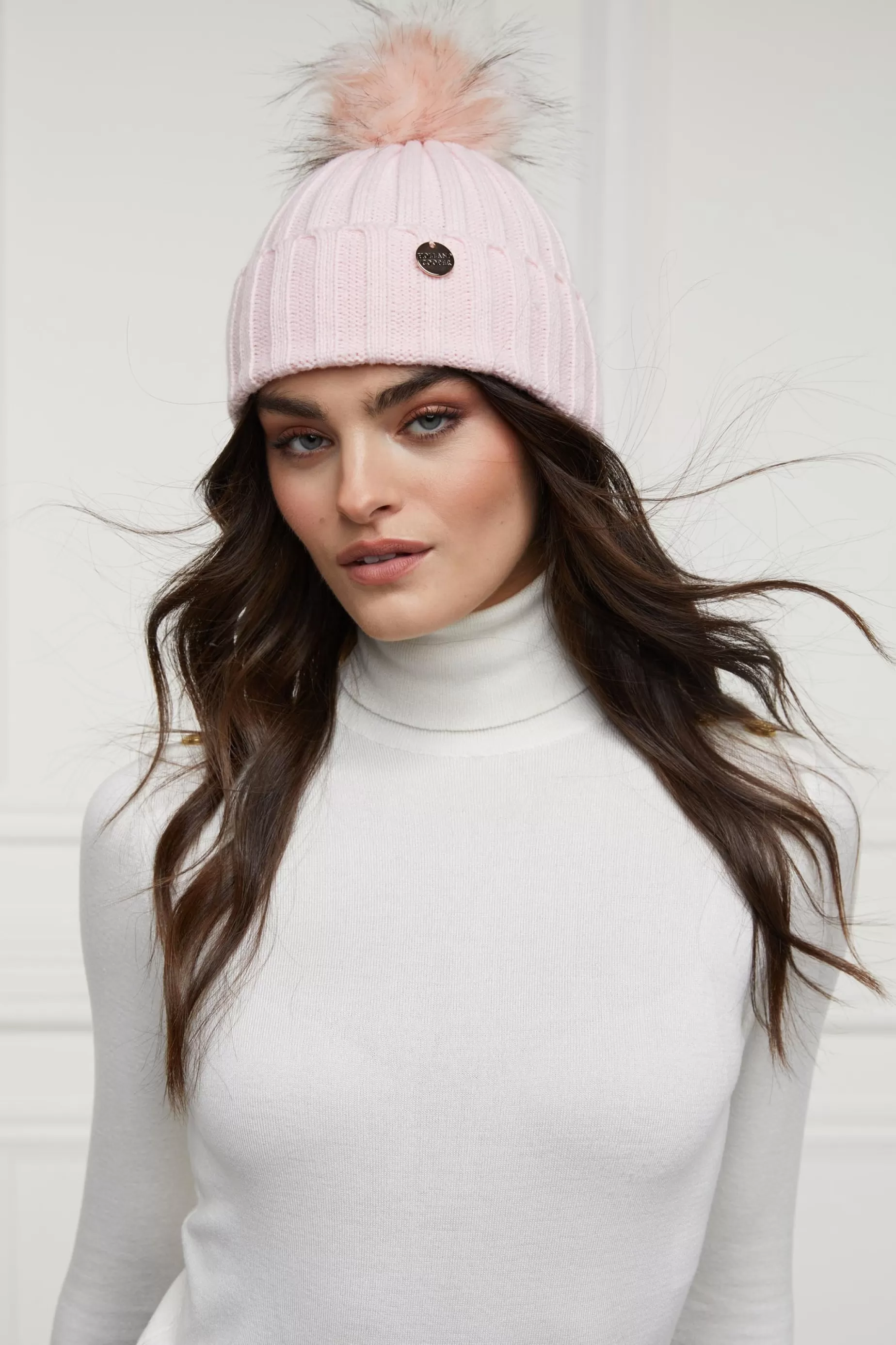 Holland Cooper Hats & Headbands | Hats & Headbands>Rib Bobble Hat Pink