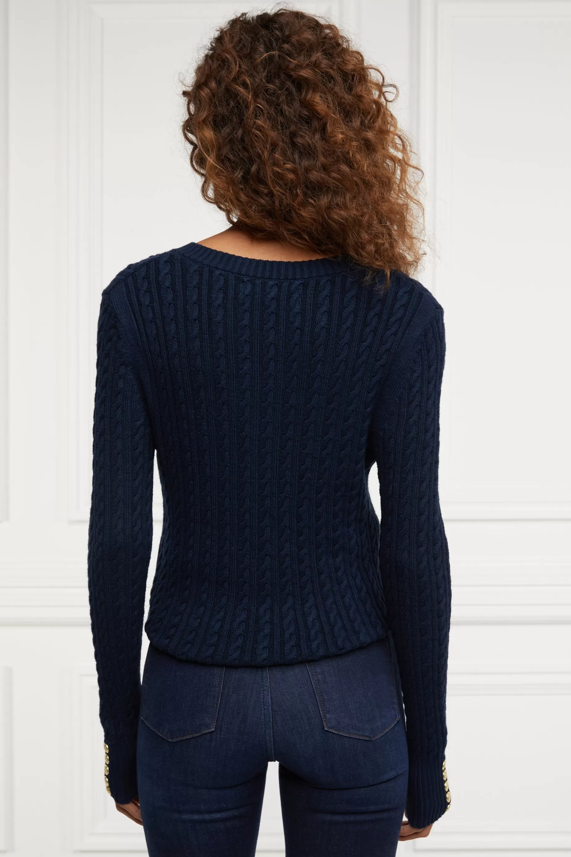 Holland Cooper Knitwear>Seattle V-Neck Knit Ink Navy