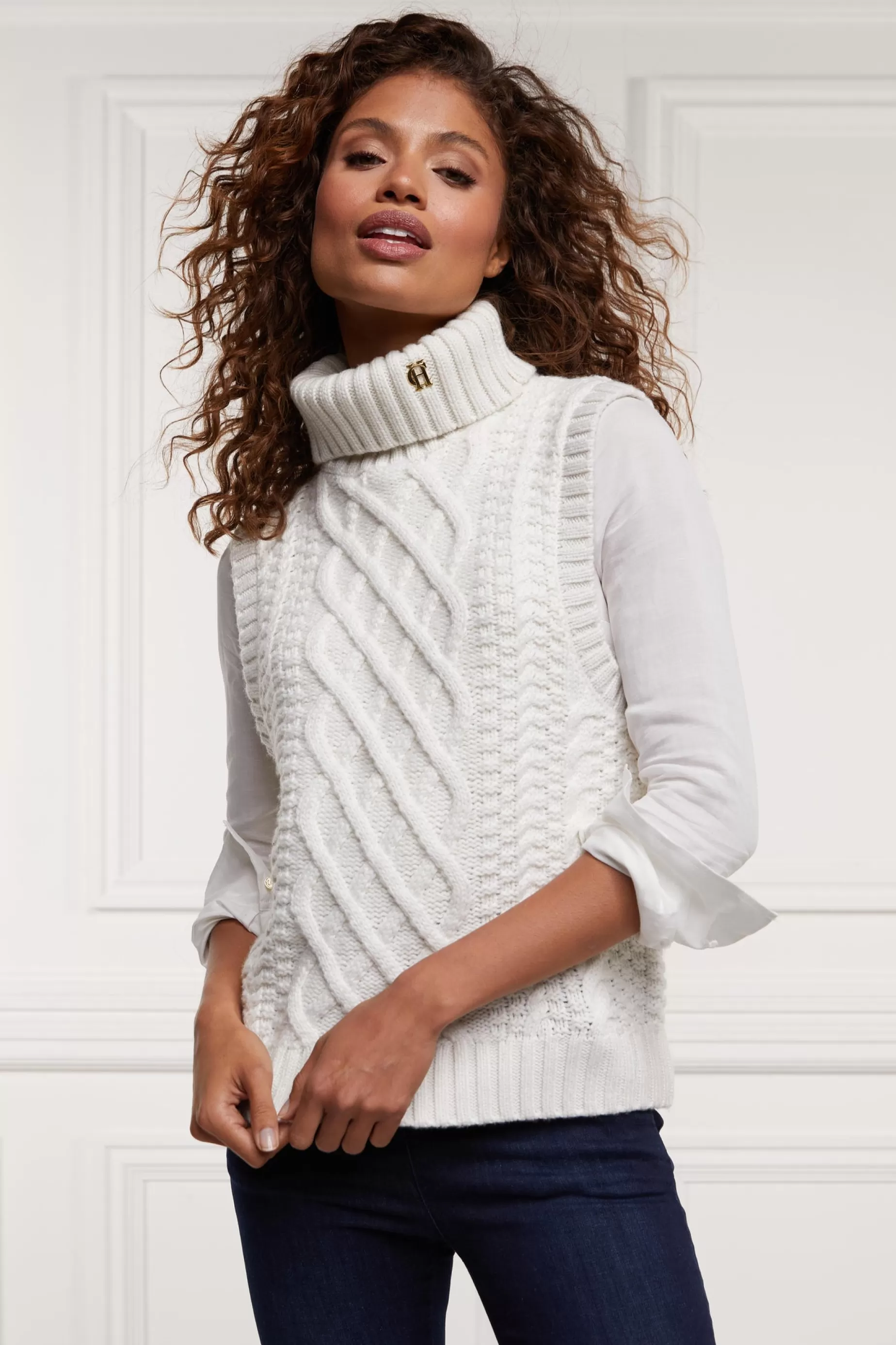 Holland Cooper Knitwear | Jade's Top Picks>Sleeveless Knit Oyster