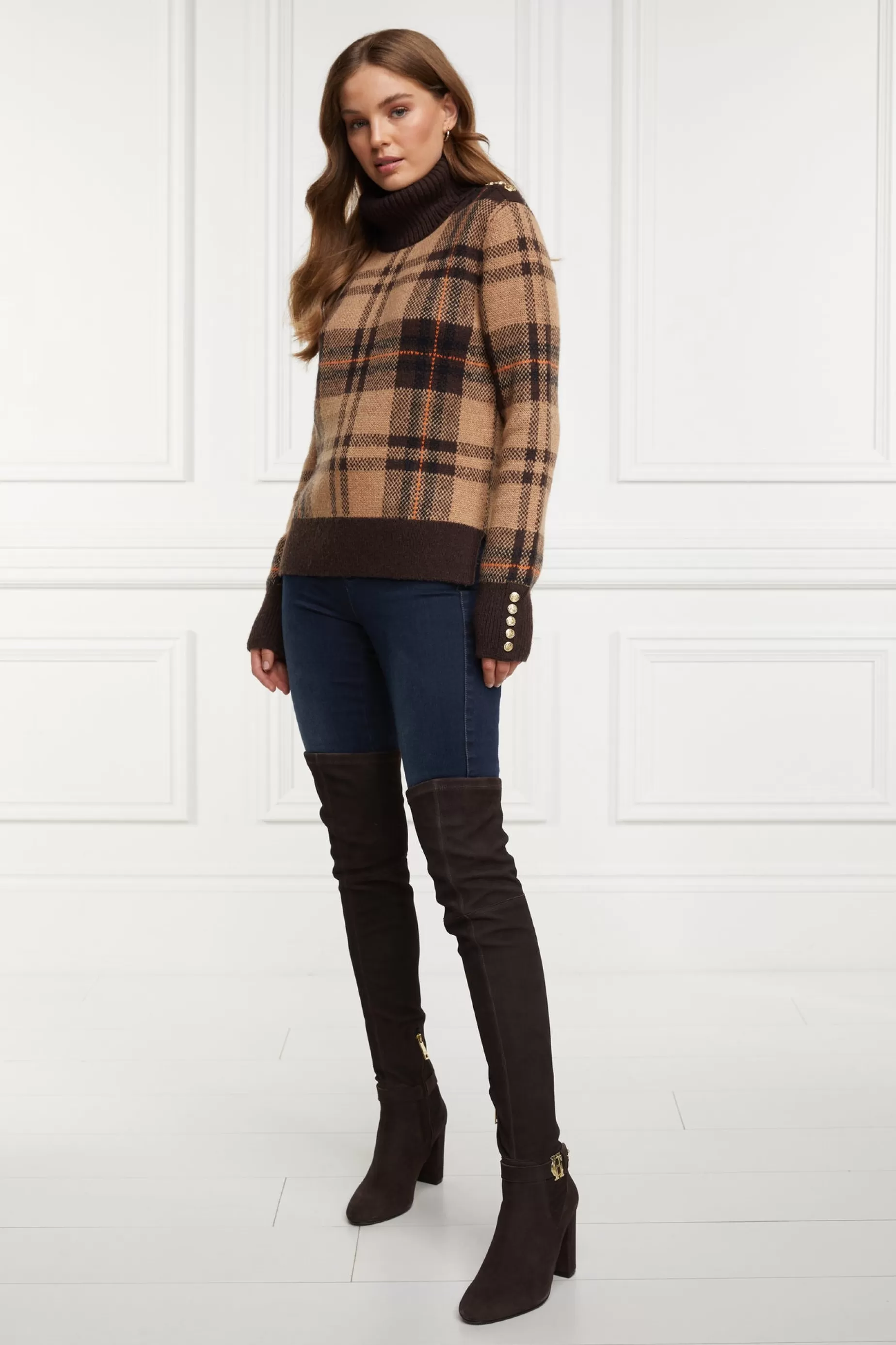 Holland Cooper Gifts For Her | Boots>Sloane Over The Knee Boot Chocolate