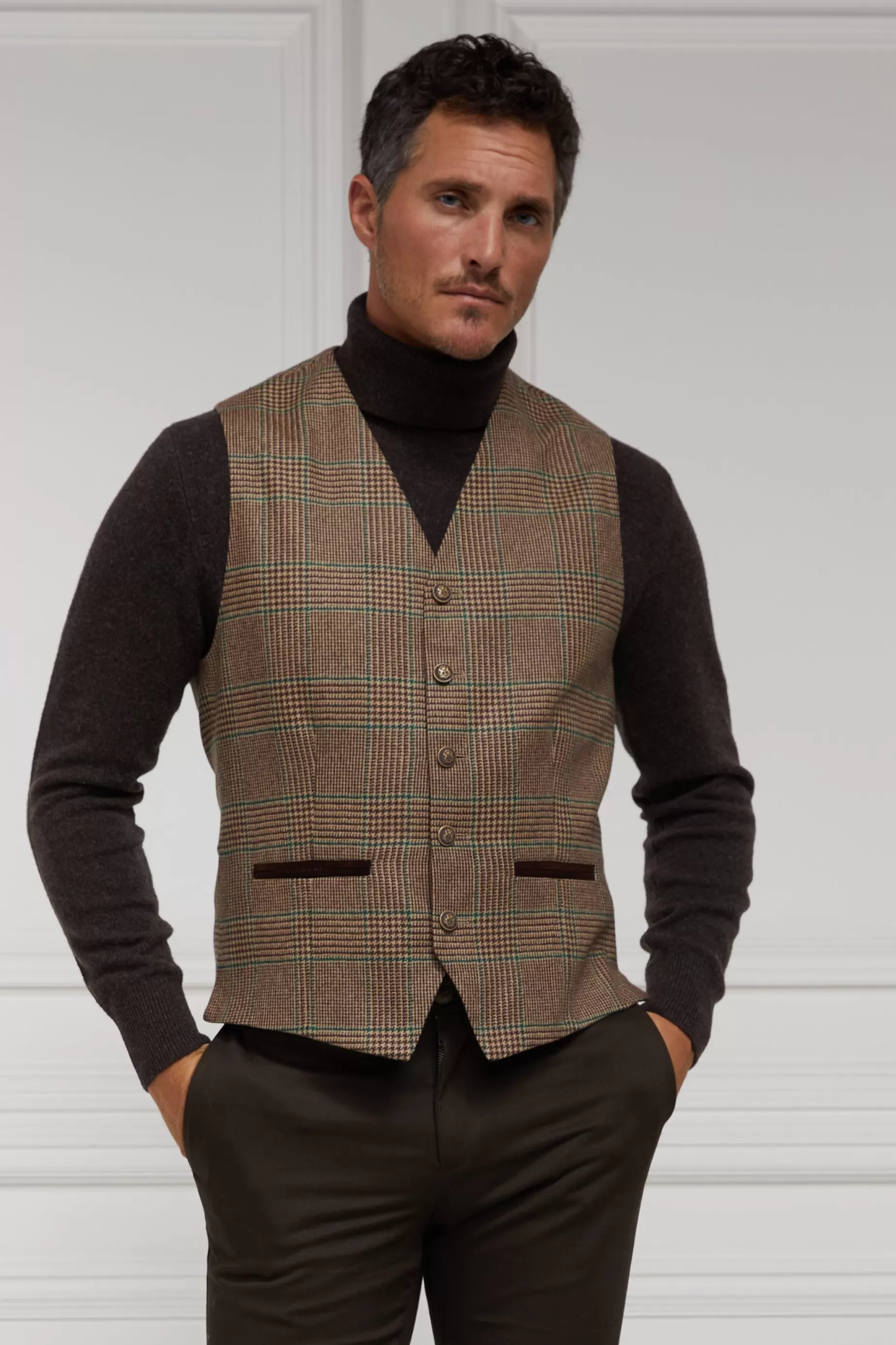 Holland Cooper Waistcoats | Shop By Product>St James Waistcoat Clarence Check Forest