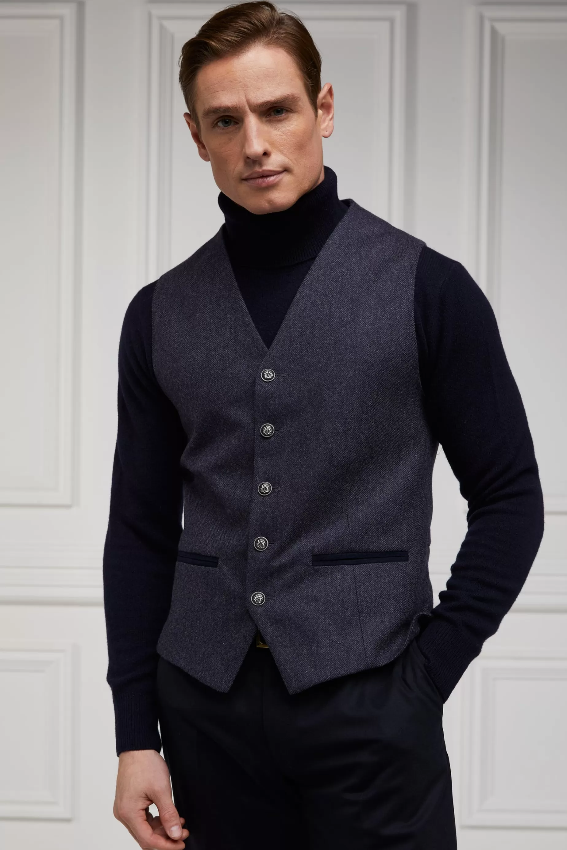 Holland Cooper Gifts For Him | Waistcoats>St James Waistcoat Navy Duke