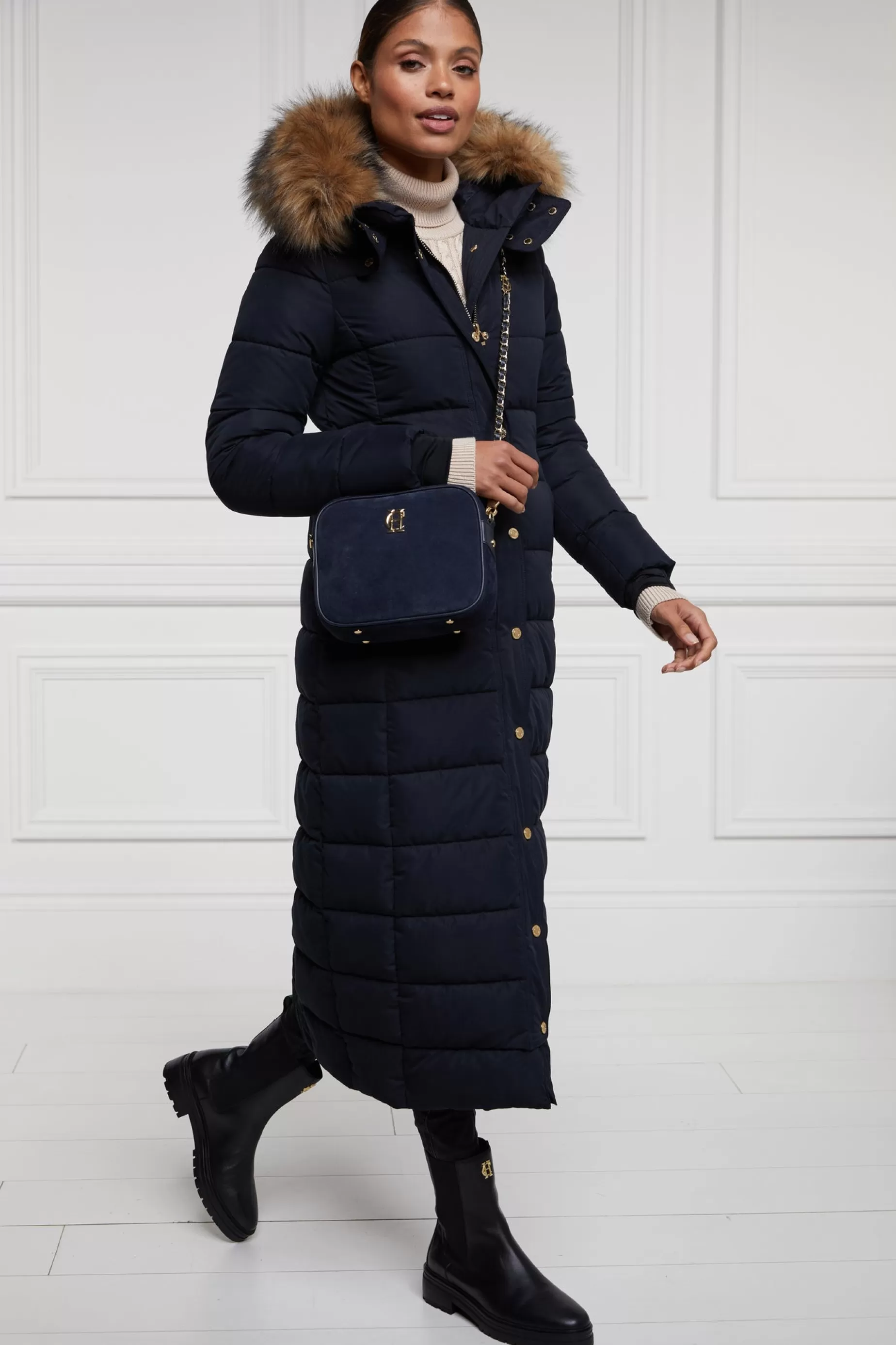 Holland Cooper Gifts For Her | Jackets>Stoneleigh Longline Coat Ink Navy