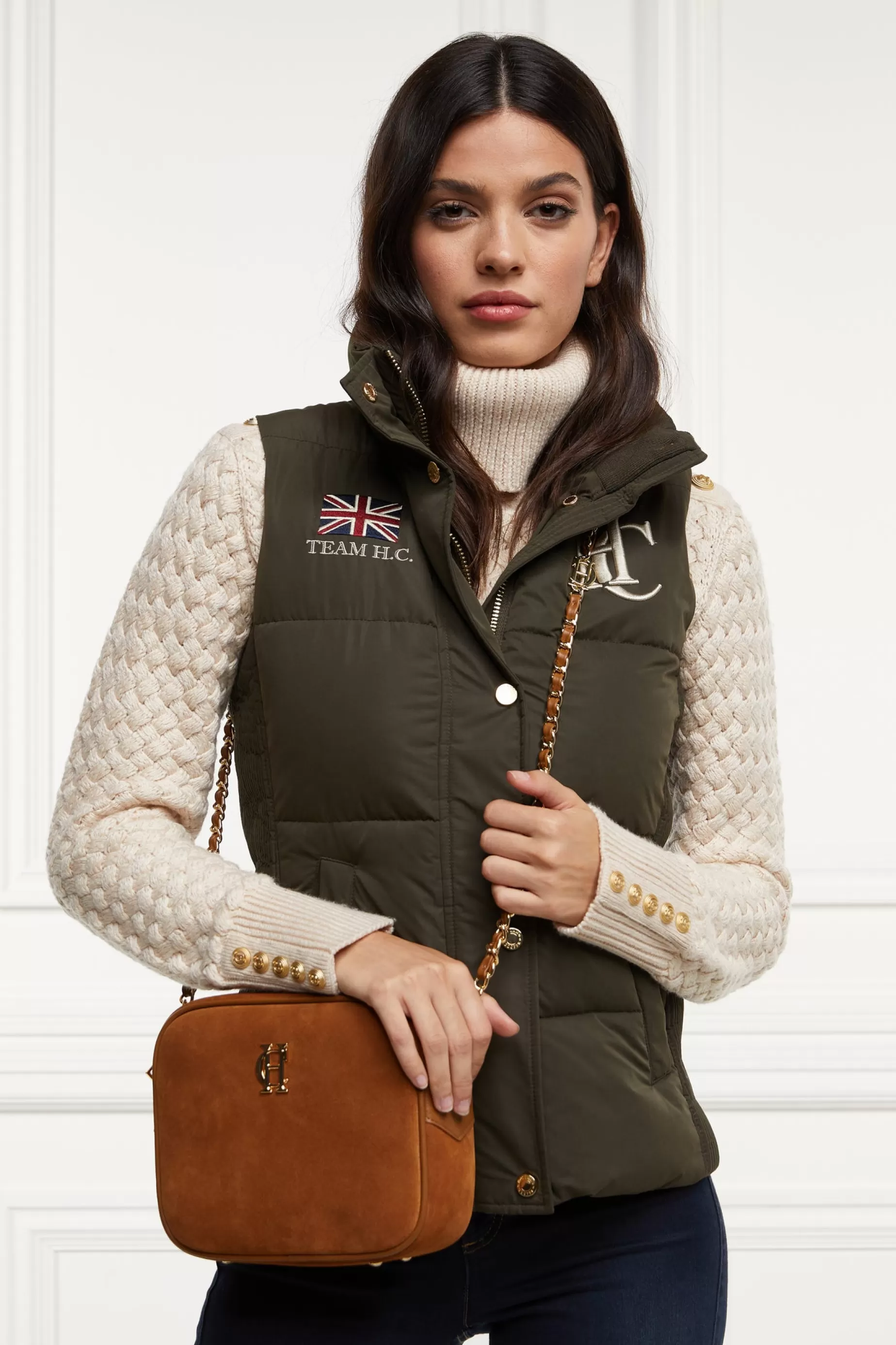 Holland Cooper Gilets | Shop By Product>Team Gilet Khaki