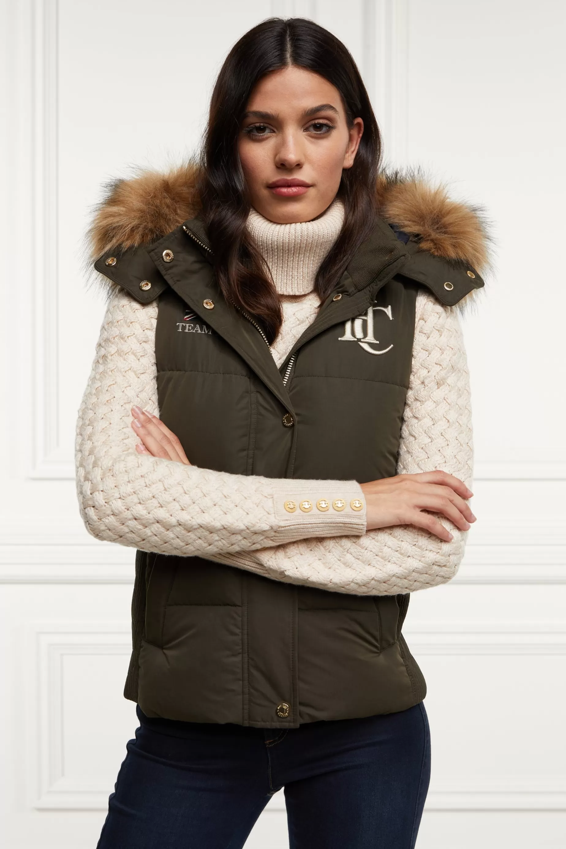 Holland Cooper Gilets | Shop By Product>Team Gilet Khaki