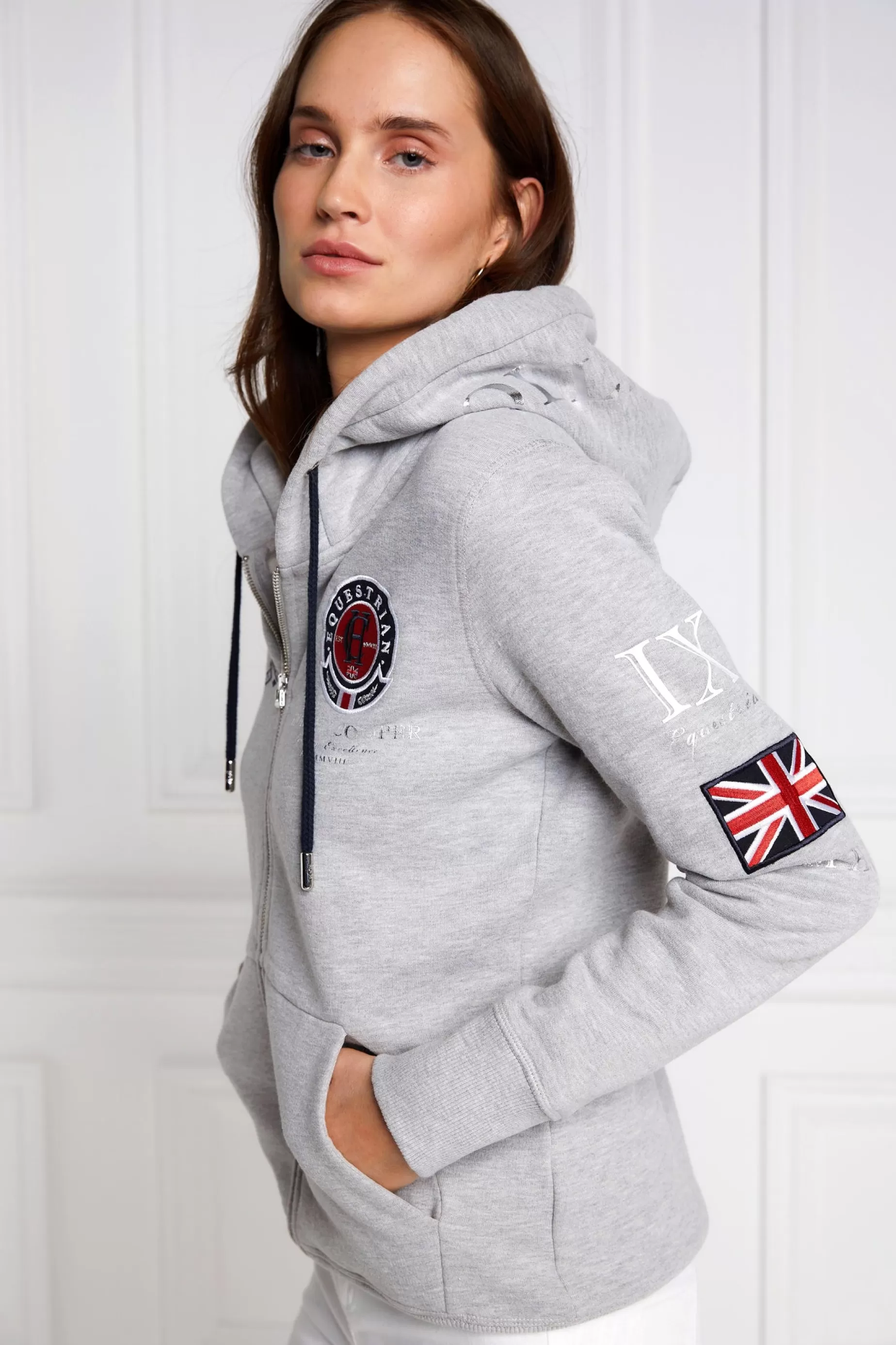 Holland Cooper Hoodies | Team HC Clothing>Team Hoodie Grey Marl