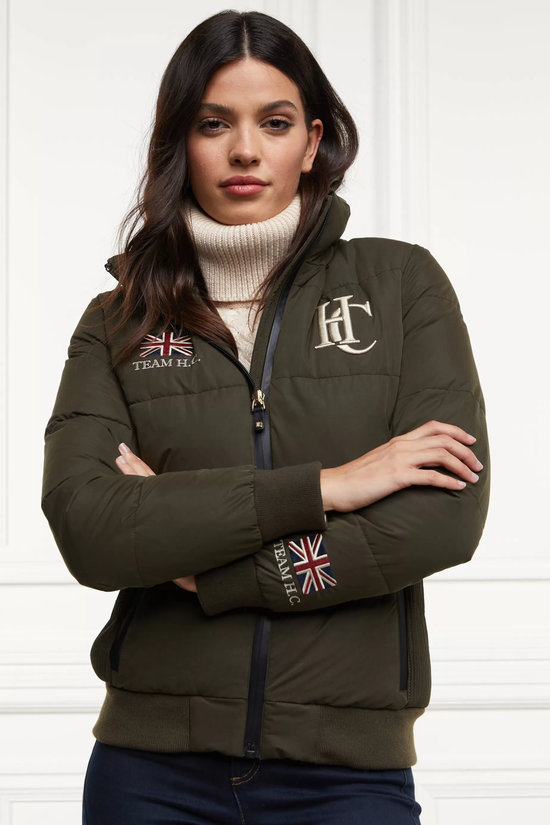 Holland Cooper Jackets | Shop By Product>Team Padded Jacket Khaki