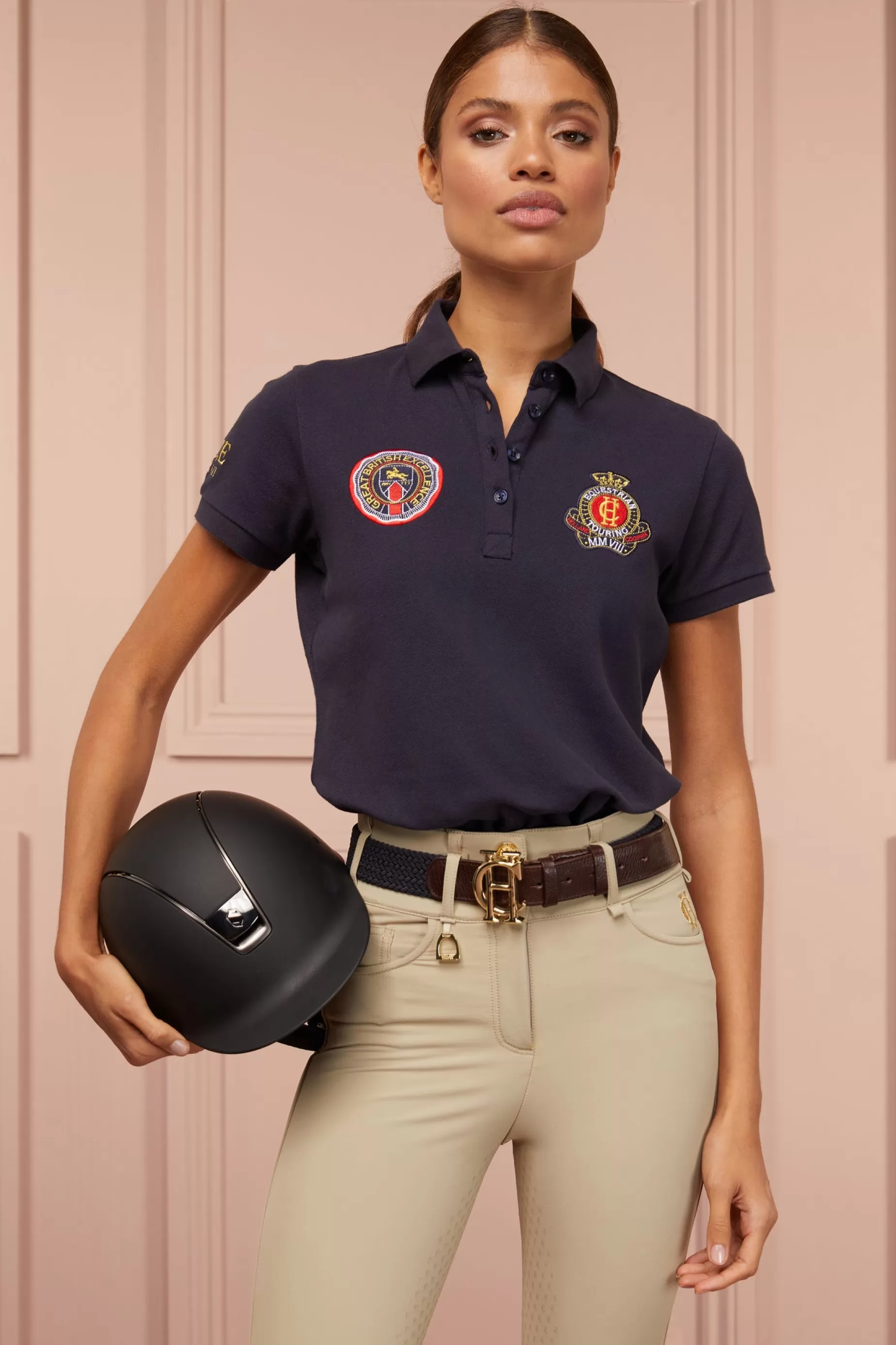 Holland Cooper Polo Shirts & Tees | Equestrian Casualwear>Team Polo Shirt Ink Navy