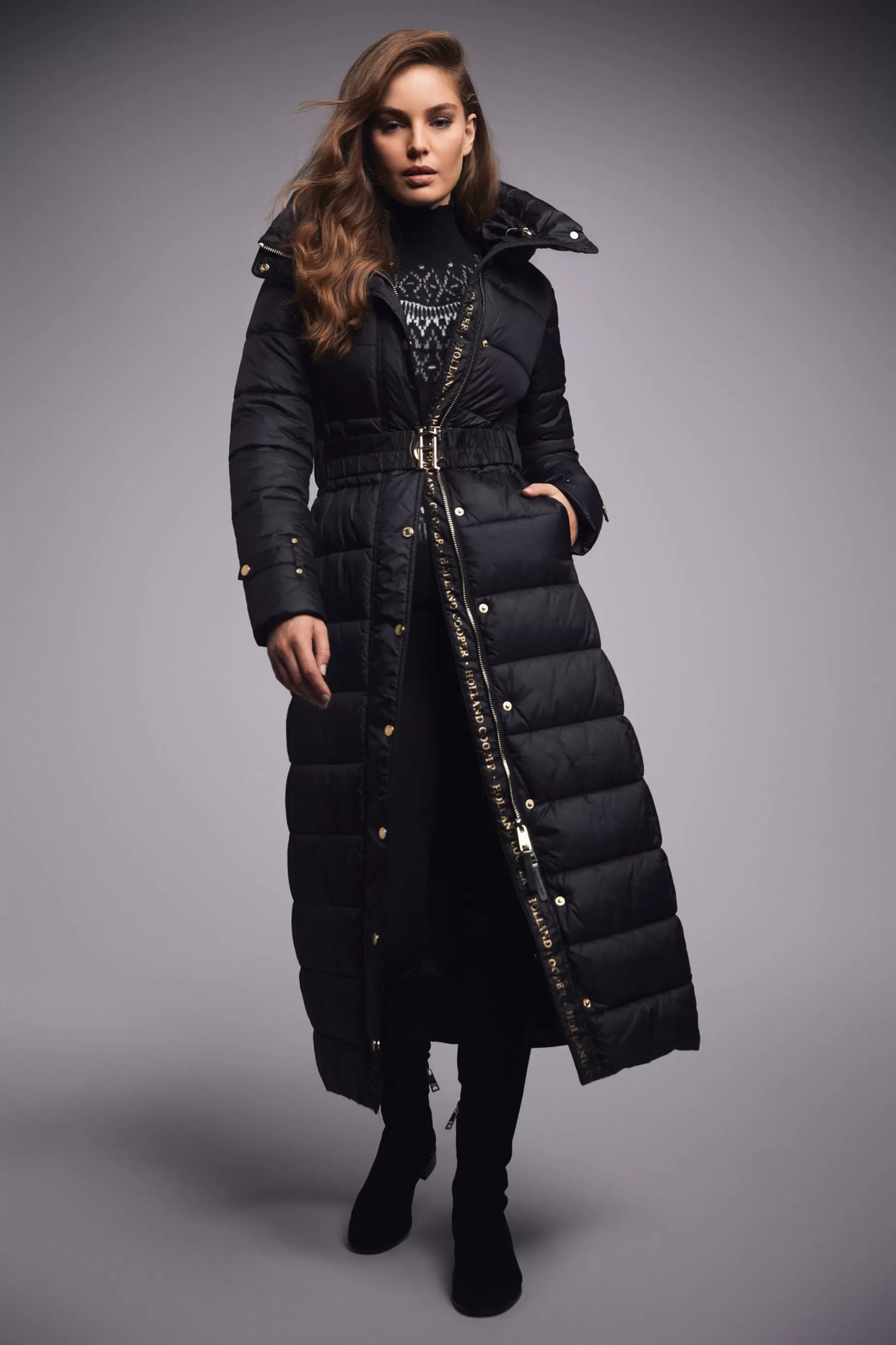 Holland Cooper Coats>The Arosa Longline Coat Black