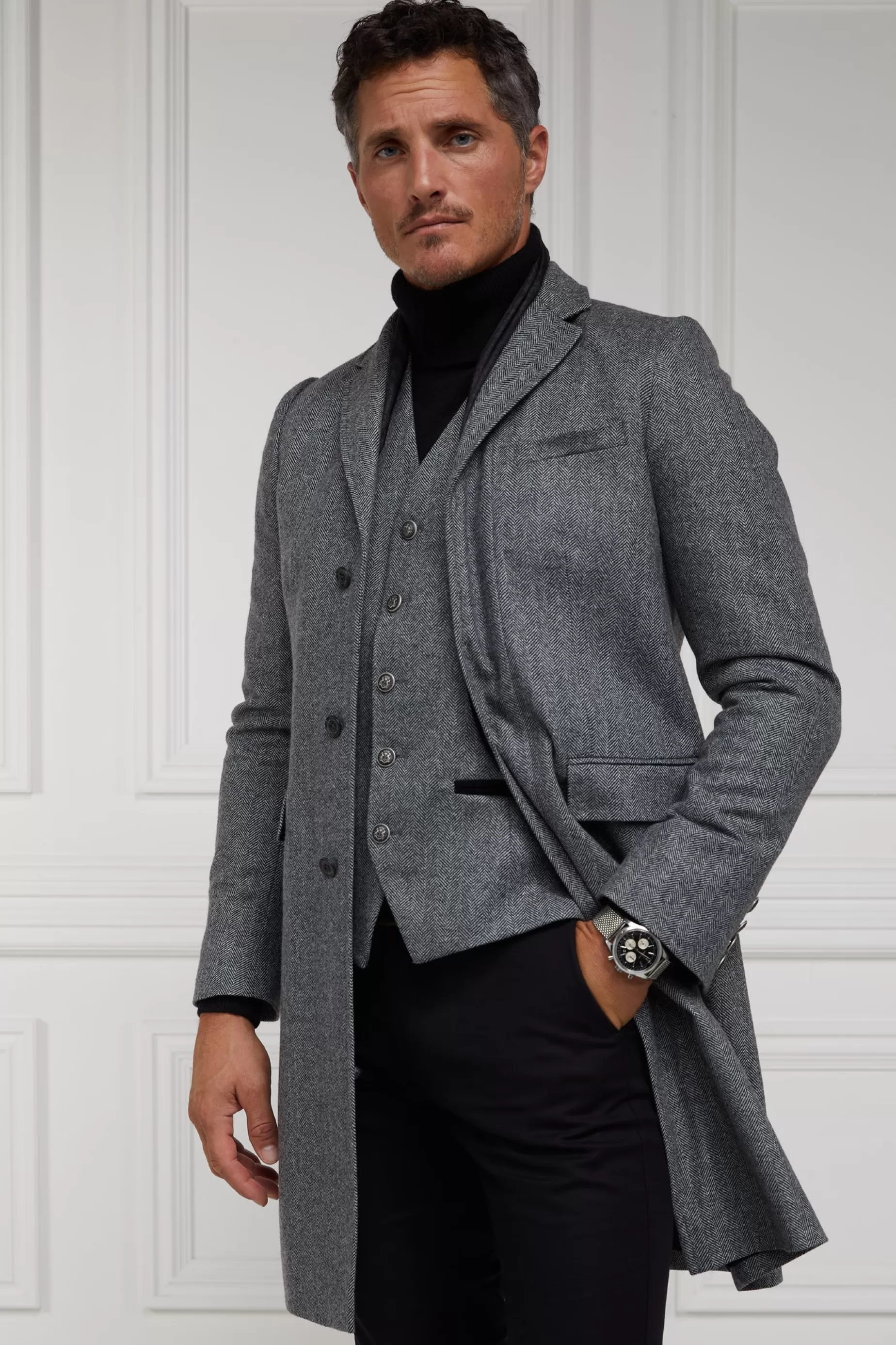 Holland Cooper Tailored Coats | Shop By Product>The Cheltenham Coat Mono Herringbone