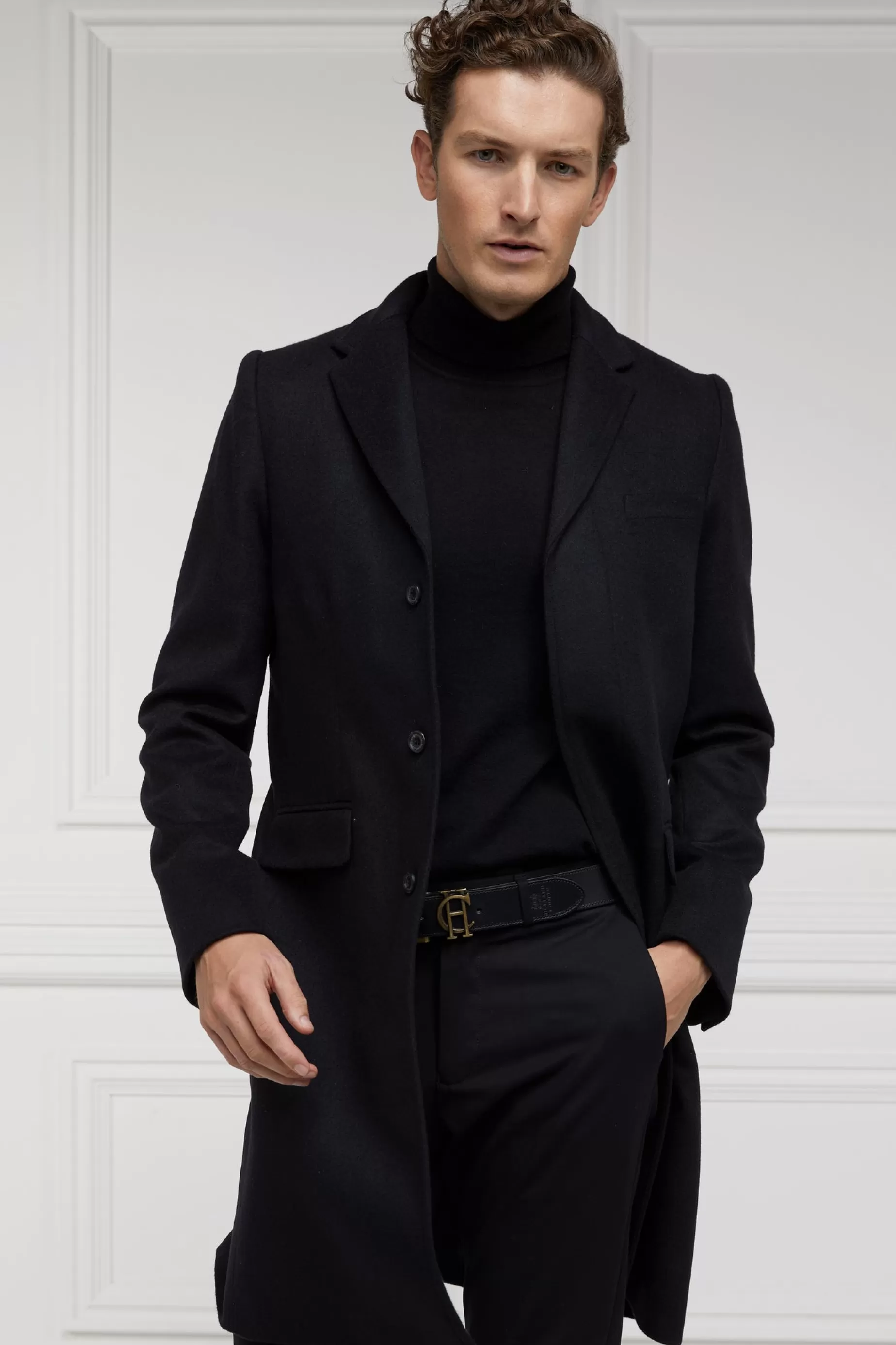 Holland Cooper Gifts For Him | Tailored Coats>The Cheltenham Coat Soft Black