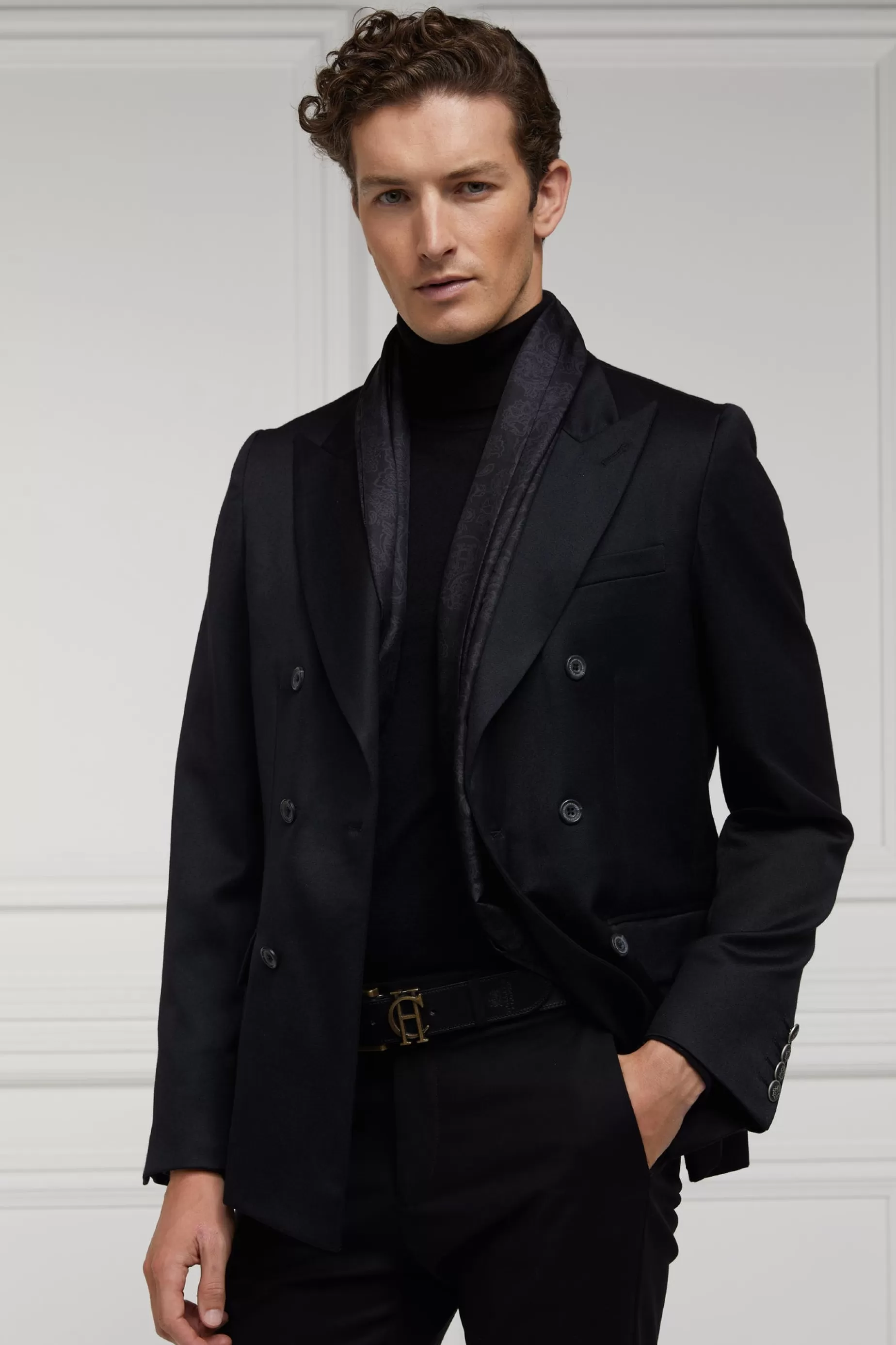 Holland Cooper Gifts For Him | Blazers>The Double Breasted Blazer Black Barathea