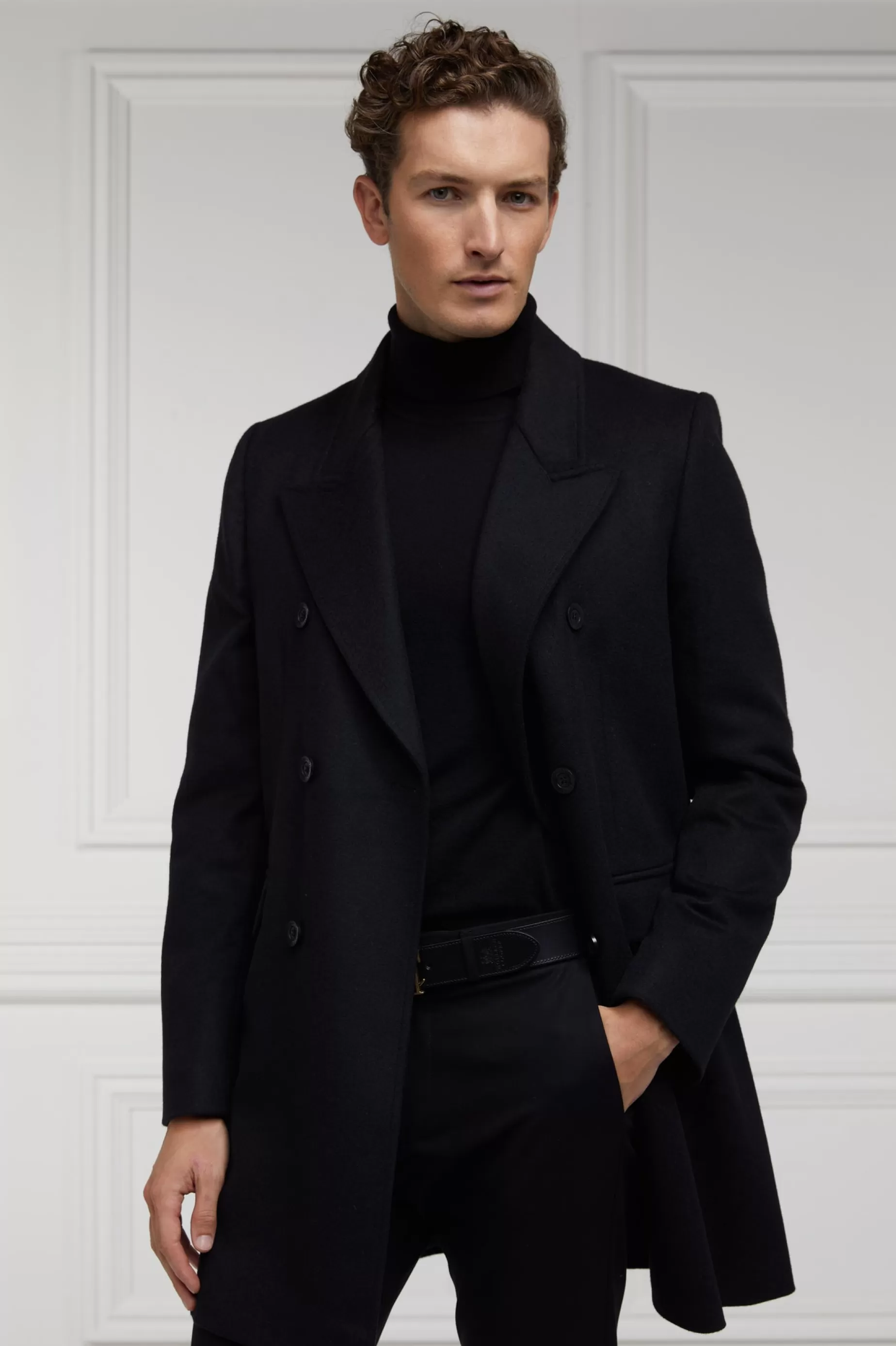 Holland Cooper Gifts For Him | Tailored Coats>The Double Breasted Coat Soft Black