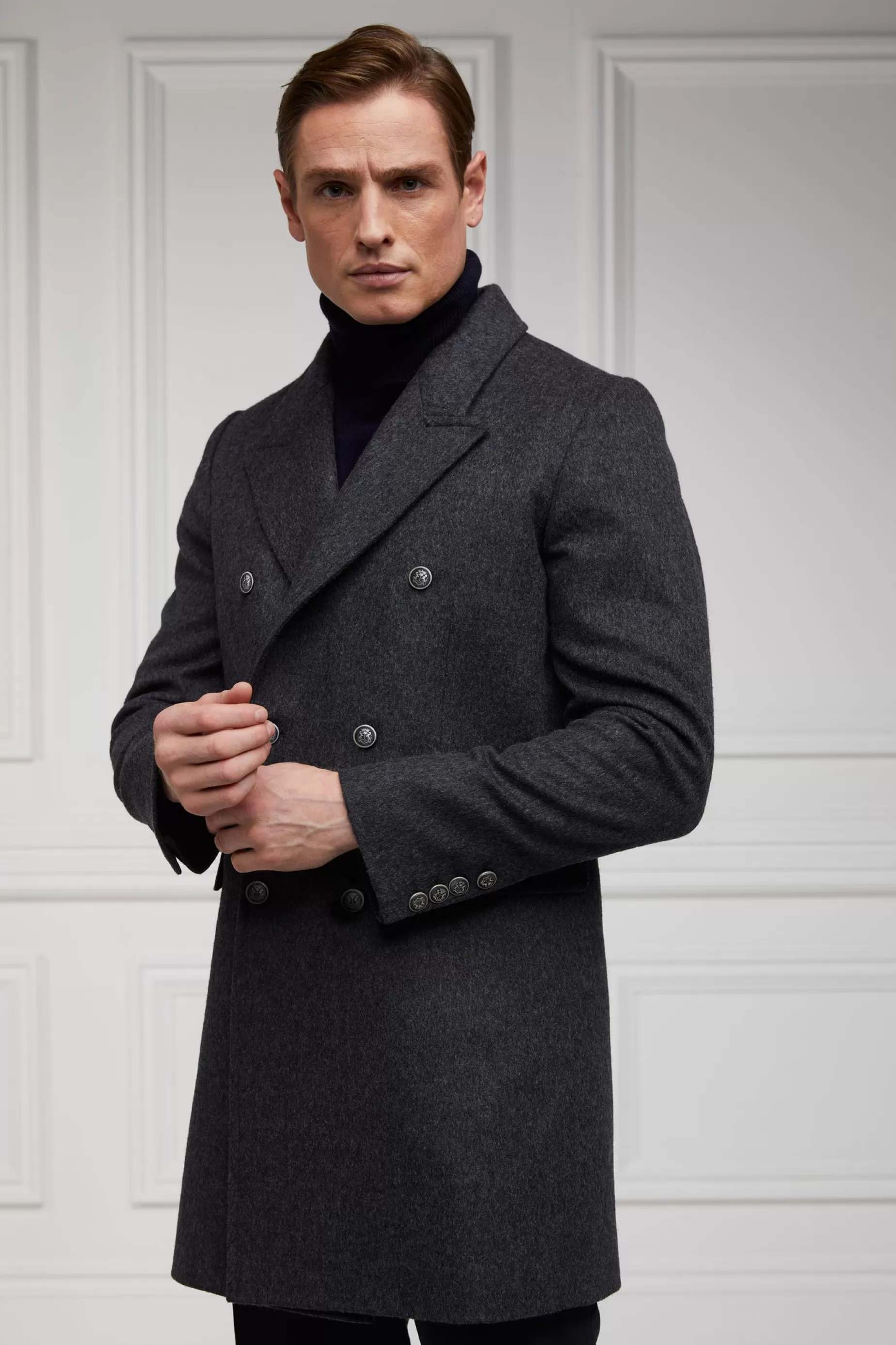 Holland Cooper Gifts For Him | Tailored Coats>The Double Breasted Coat Soft Graphite