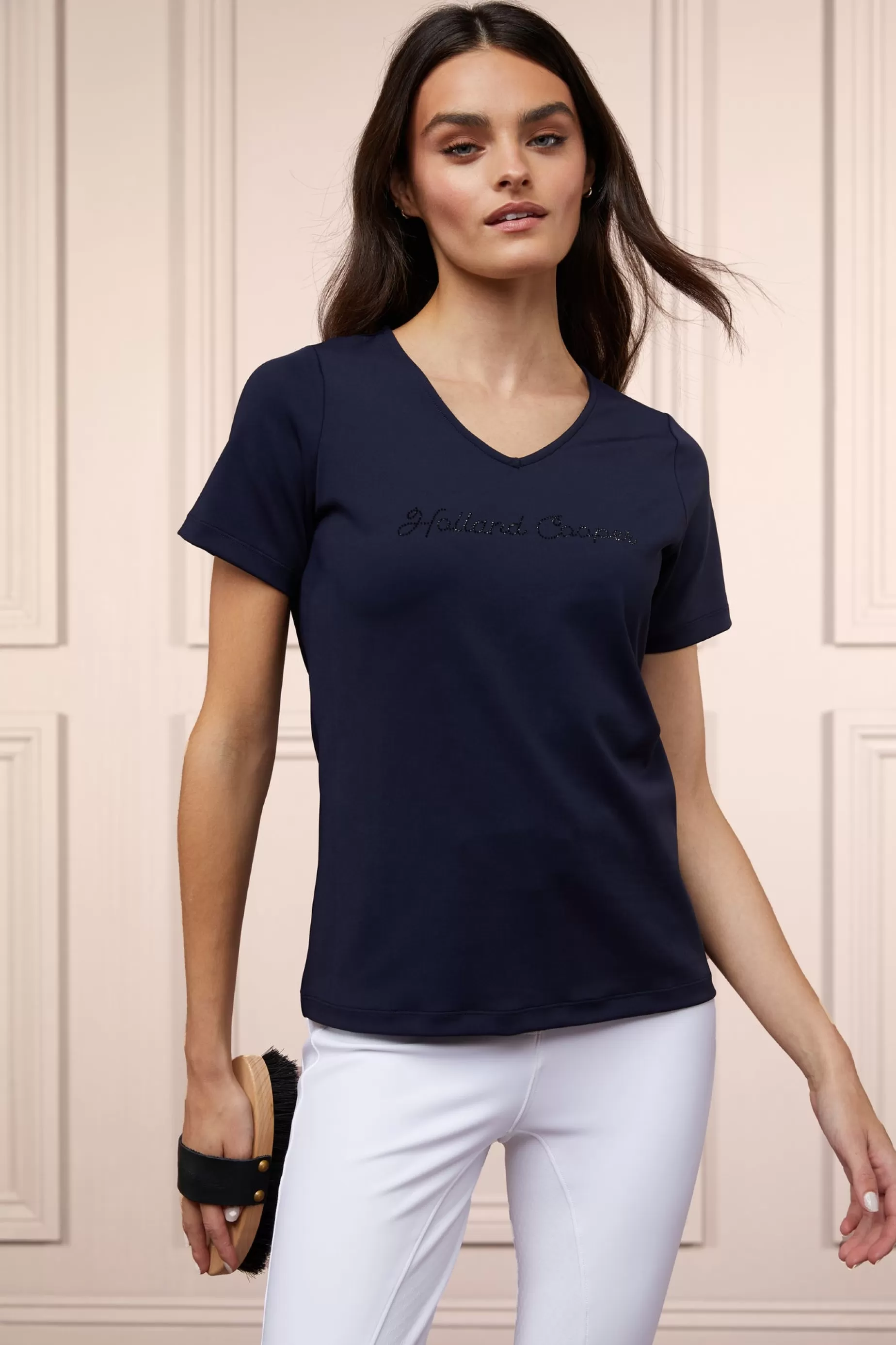 Holland Cooper Polo Shirts & Tees | Shop By Product>Training V-Neck Tee Ink Navy