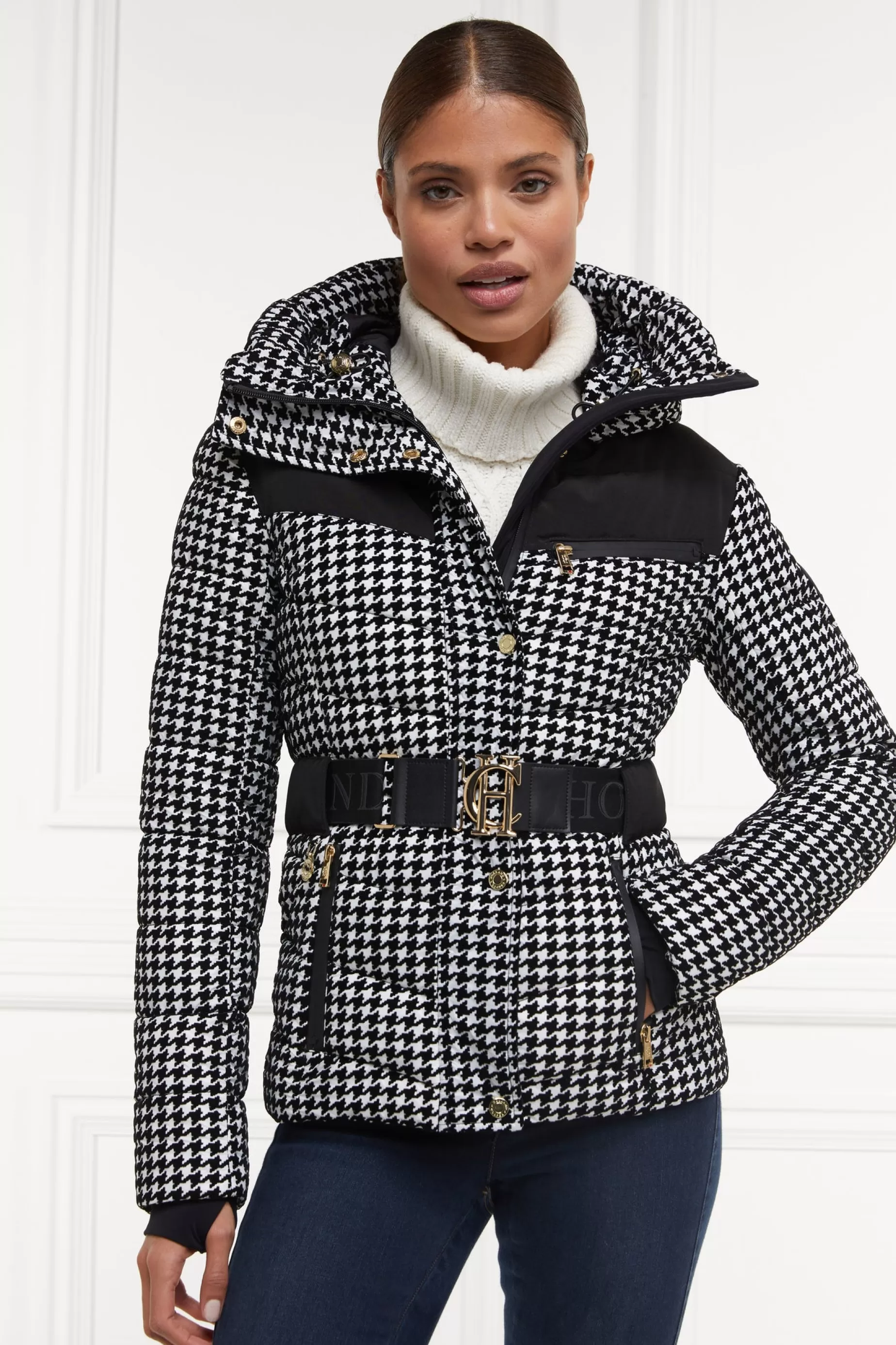 Holland Cooper Jackets>Vermont Puffer Jacket Houndstooth