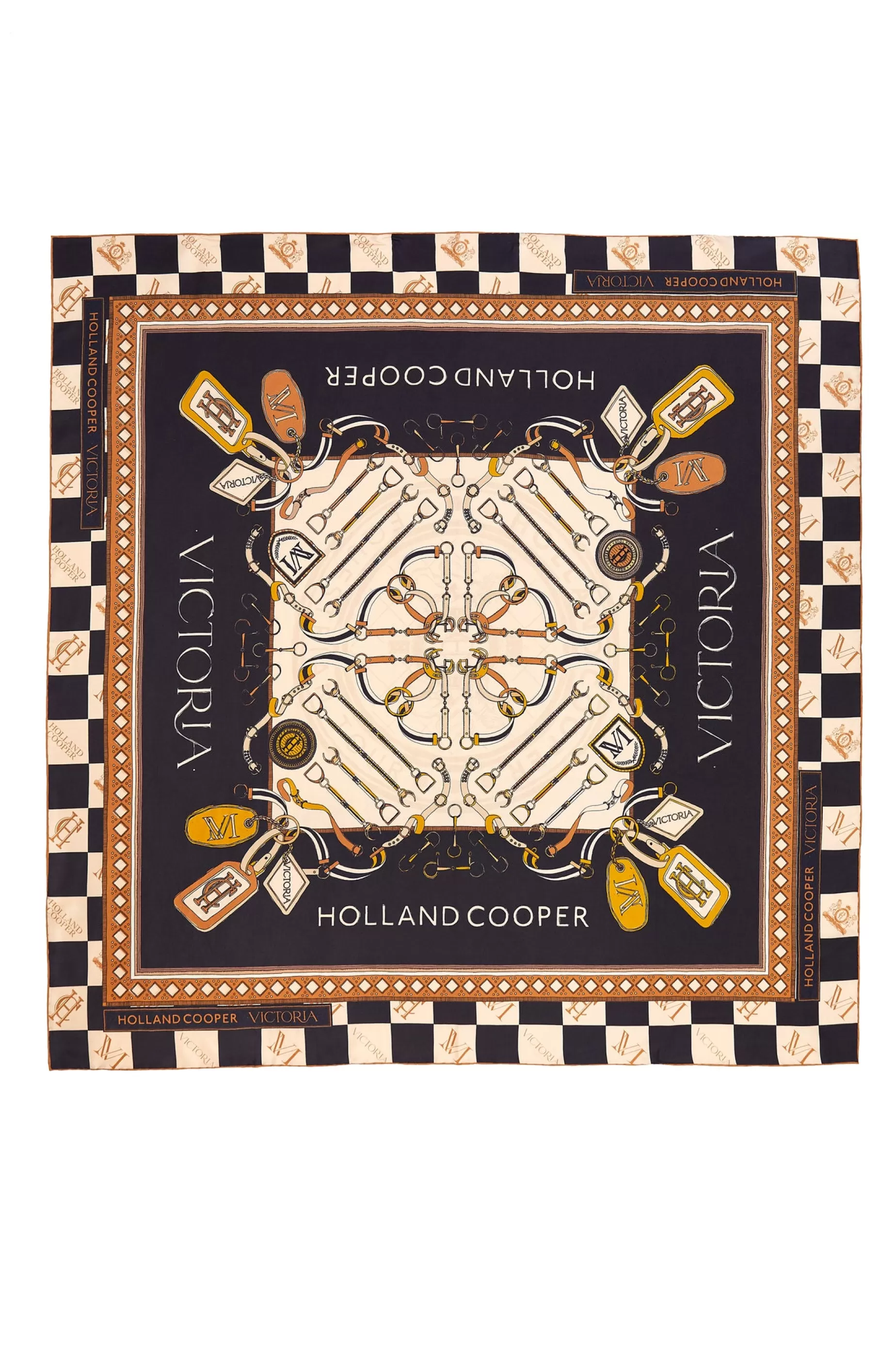 Holland Cooper Scarves | Scarves>Victoria Silk Scarf Ink Navy